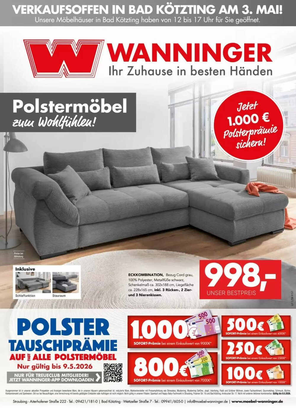 Möbel Wanninger Prospekt (ab 29.04.2026) zum Blättern - Seite 1