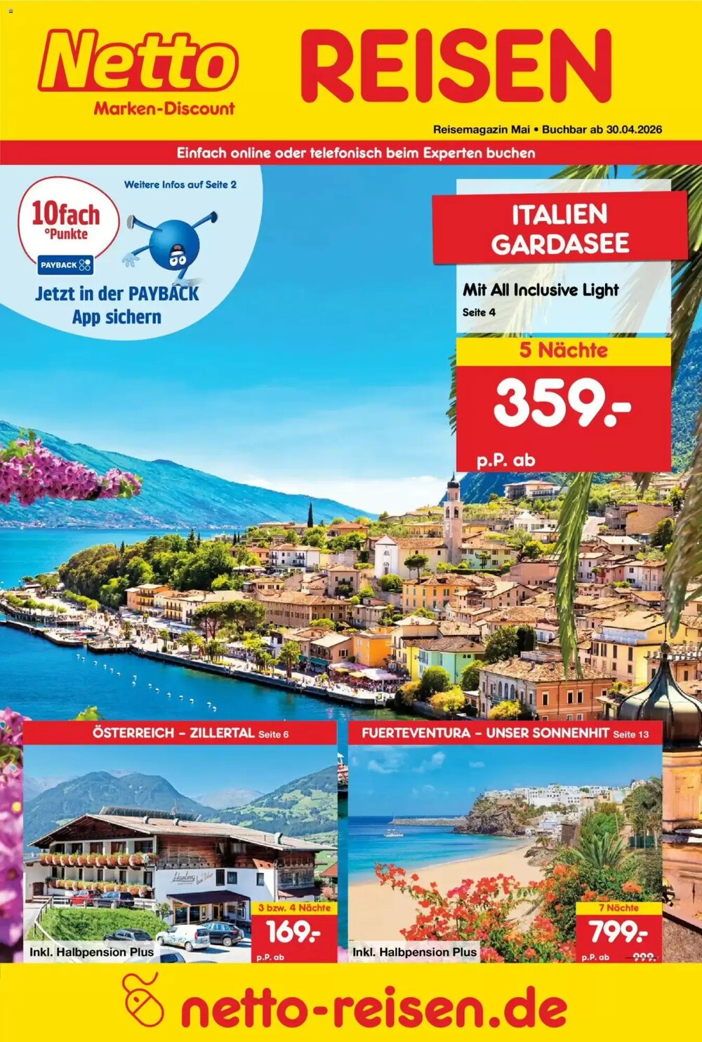 Netto Reisen Prospekt (ab 30.04.2026) zum Blättern - Seite 1