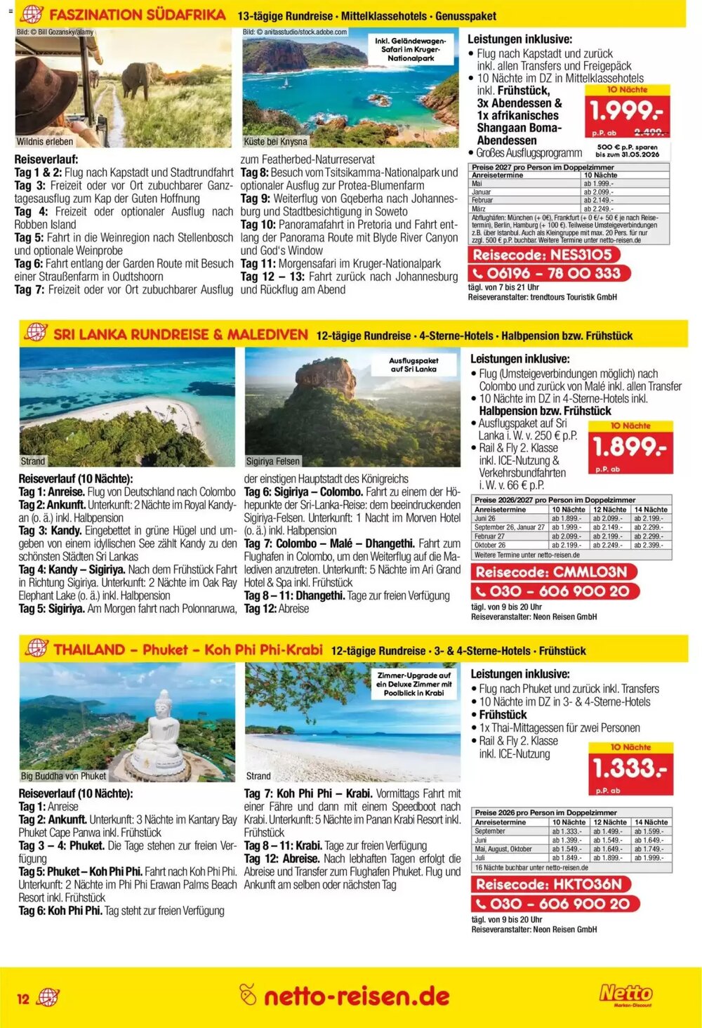 Netto Reisen Prospekt (ab 30.04.2026) zum Blättern - Seite 12