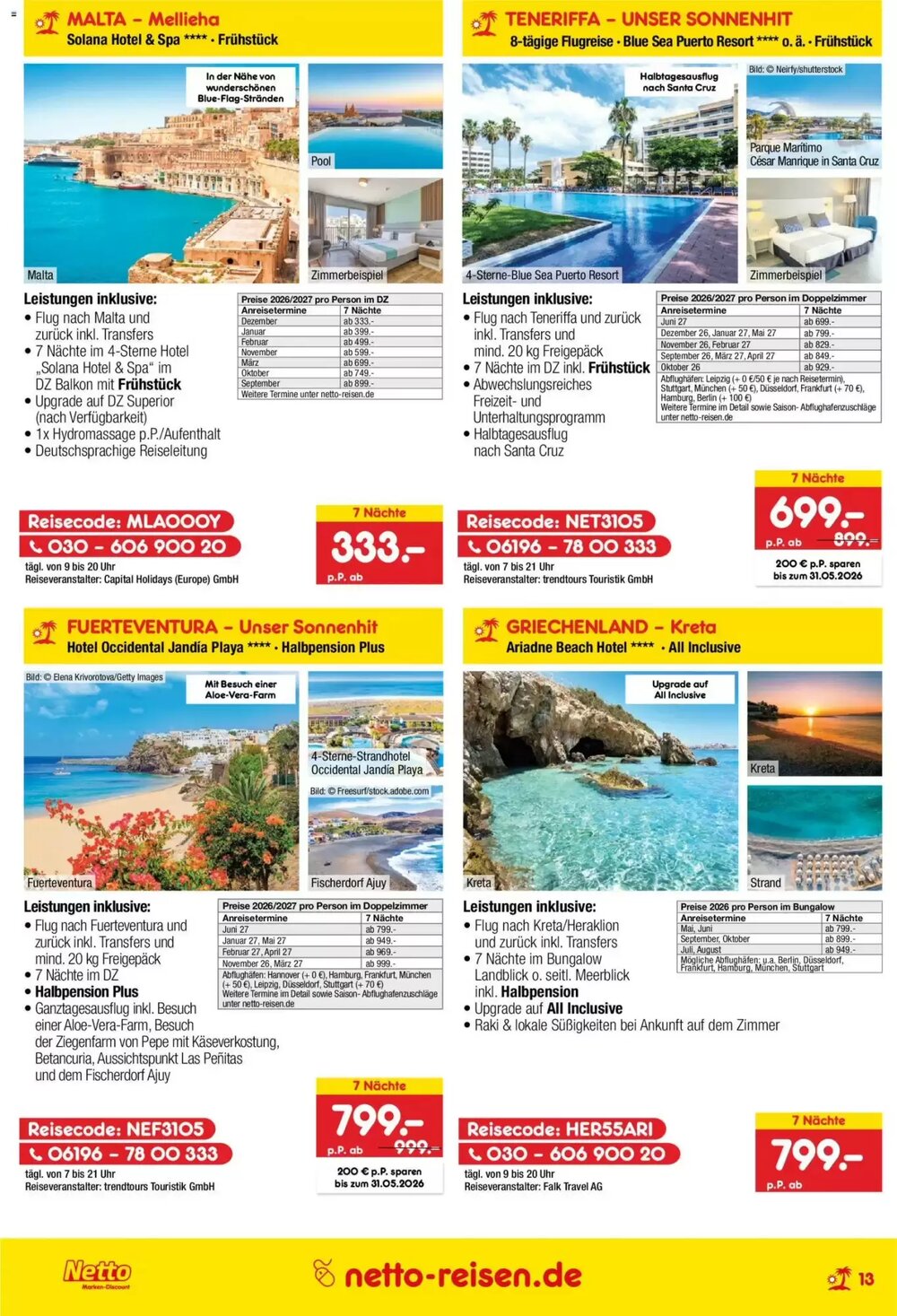 Netto Reisen Prospekt (ab 30.04.2026) zum Blättern - Seite 13