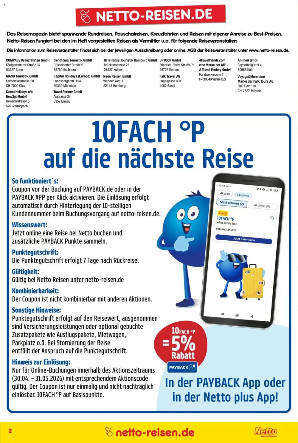 Netto Reisen Prospekt (ab 30.04.2026) zum Blättern - Seite 2