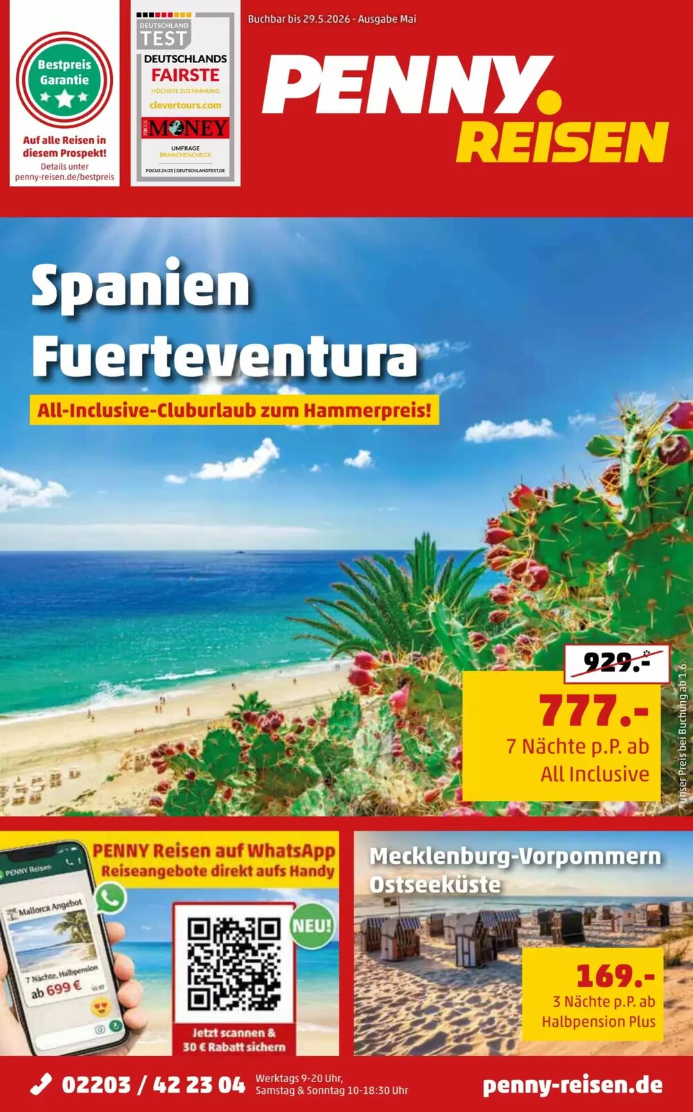 Penny Reisen Prospekt (ab 01.05.2026) zum Blättern - Seite 1