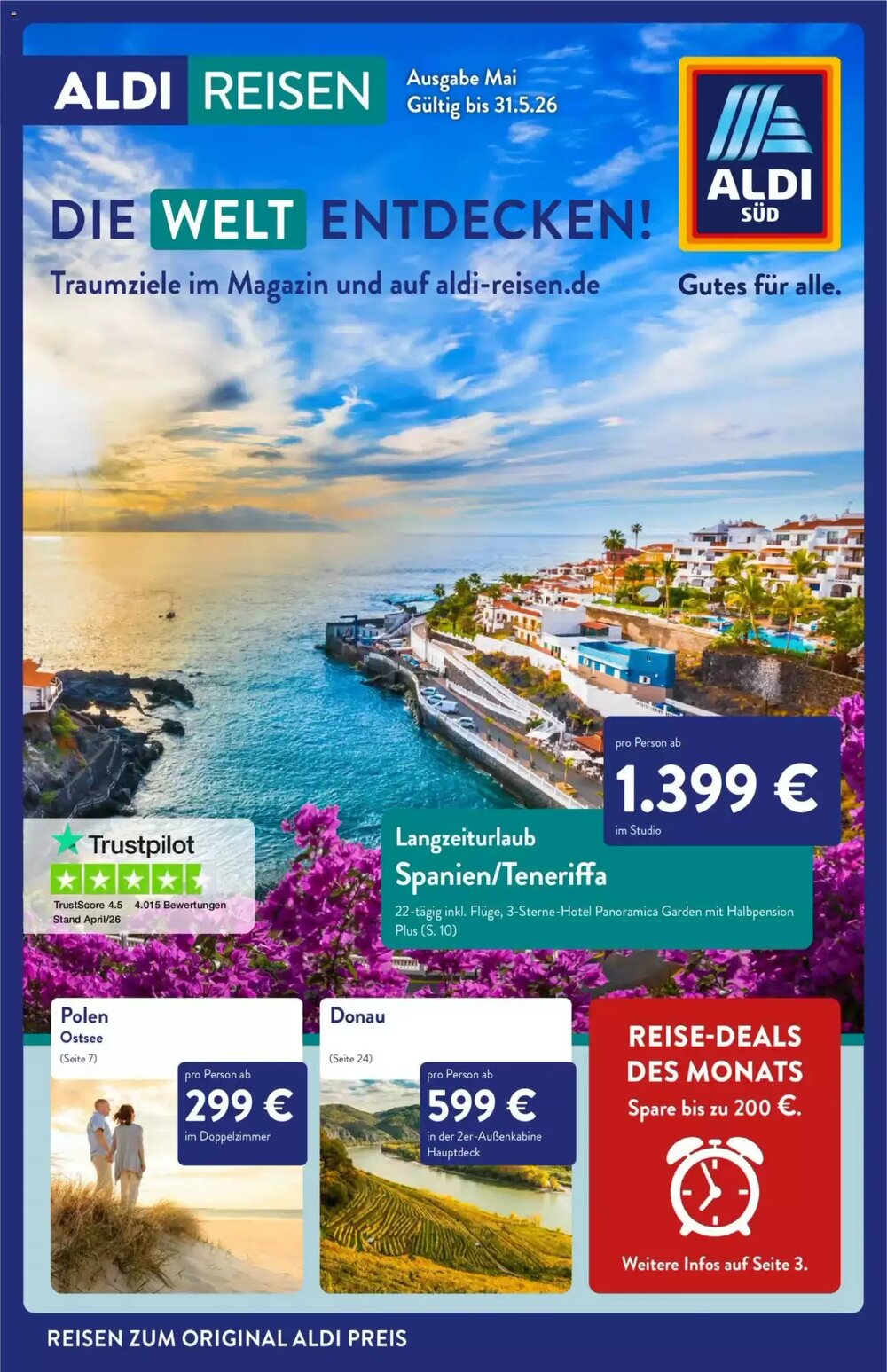 ALDI Nord Reisen Prospekt (ab 01.05.2026) zum Blättern - Seite 1