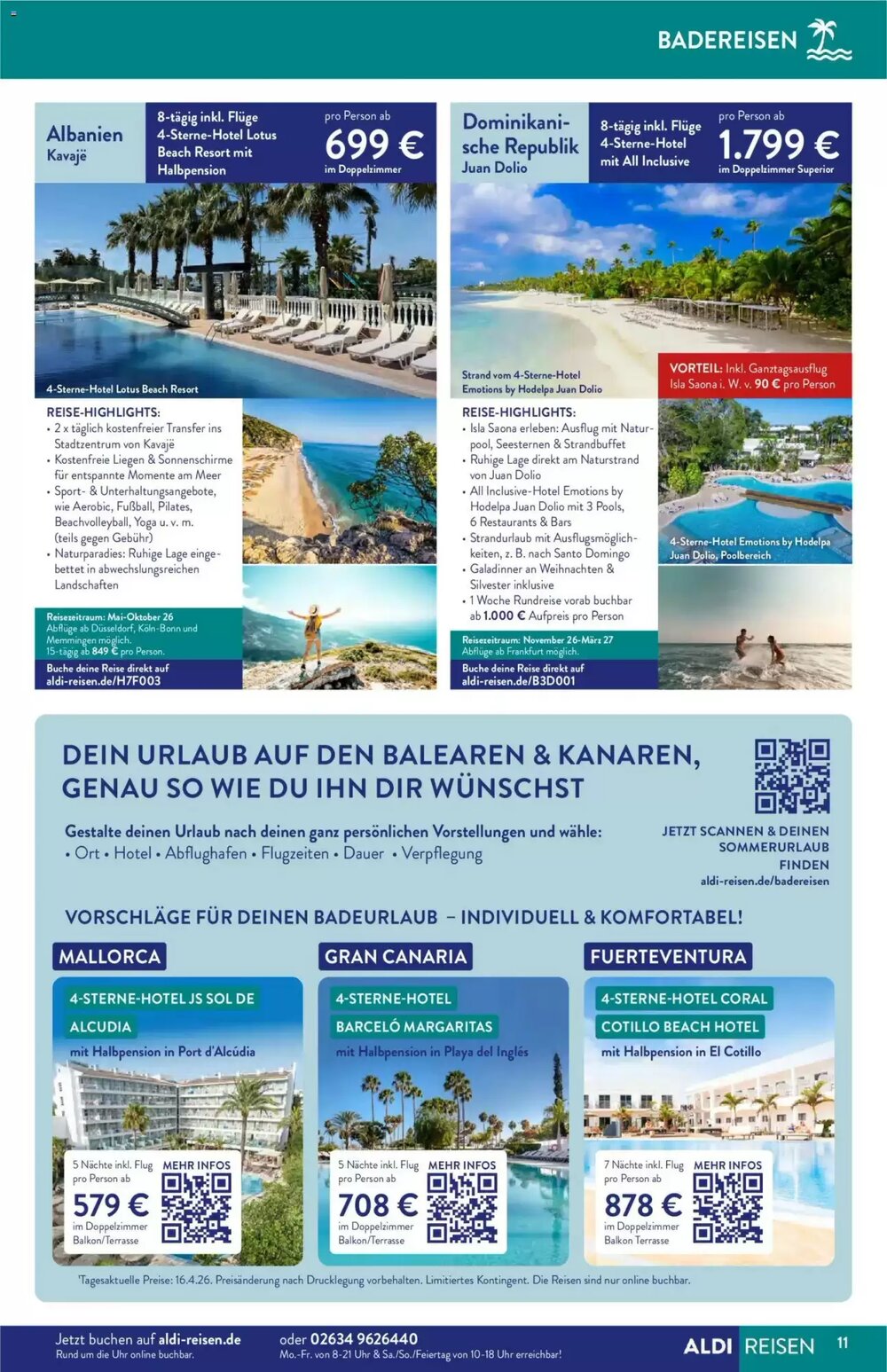 ALDI Nord Reisen Prospekt (ab 01.05.2026) zum Blättern - Seite 11