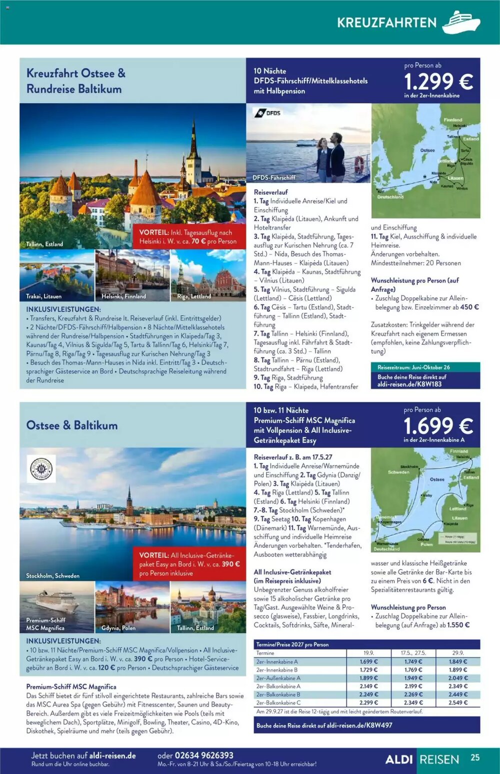 ALDI Nord Reisen Prospekt (ab 01.05.2026) zum Blättern - Seite 25