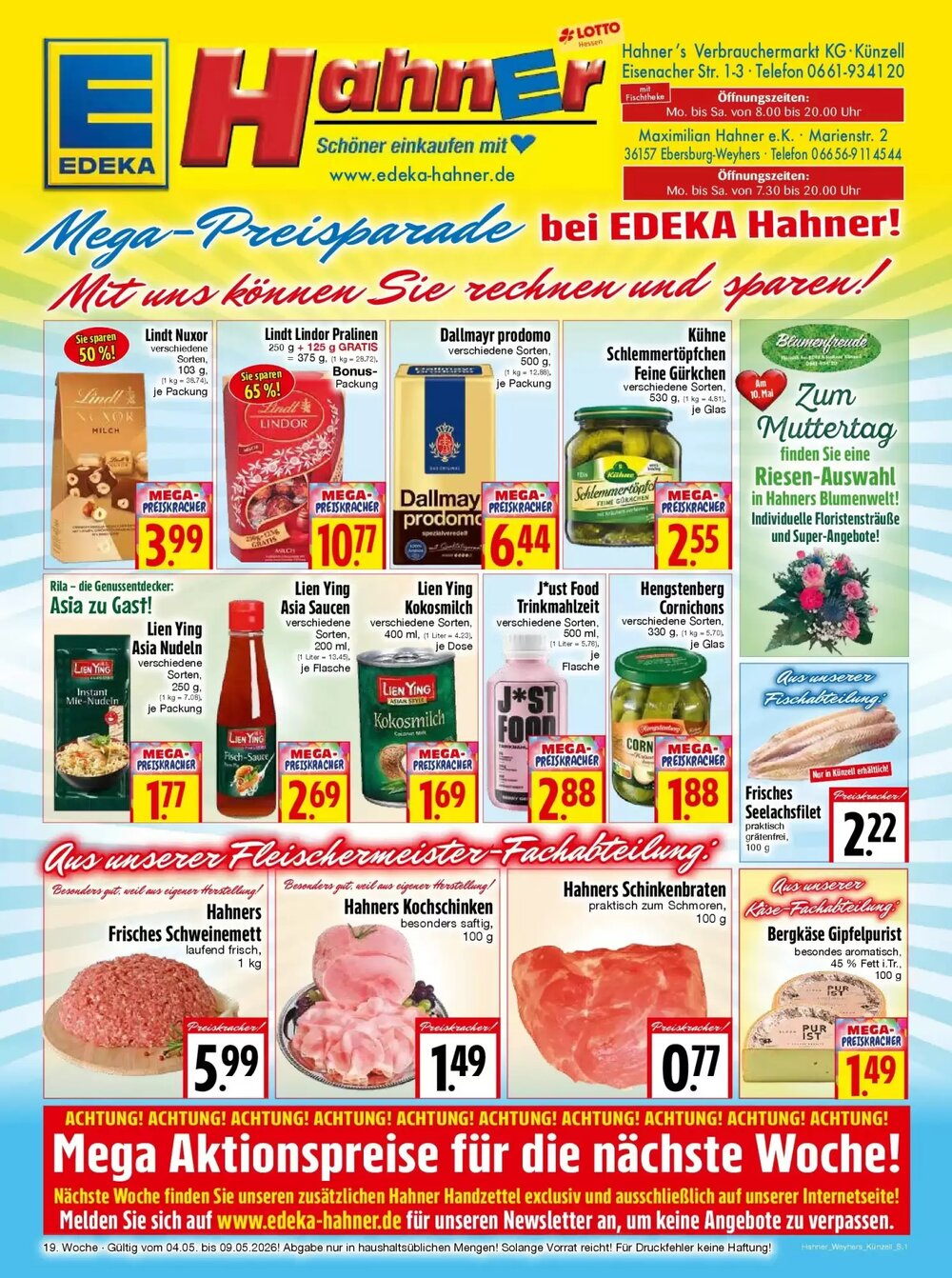 EDEKA Hahner Prospekt (ab 03.05.2026) zum Blättern - Seite 1