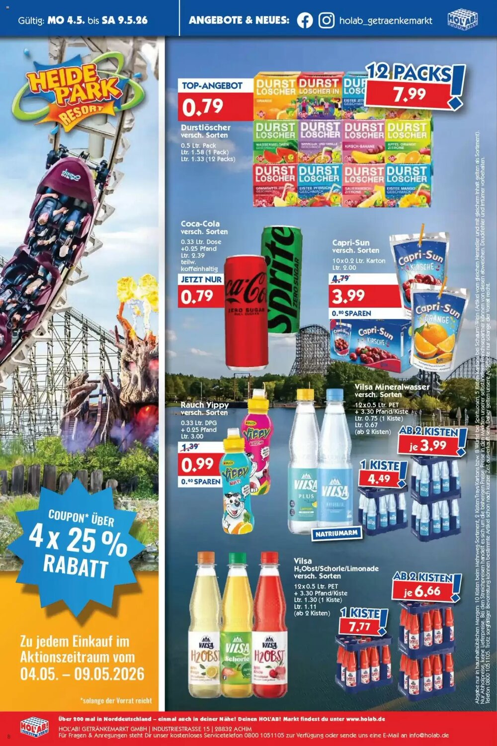 Hol'ab Getränkemarkt Prospekt (ab 04.05.2026) zum Blättern - Seite 8