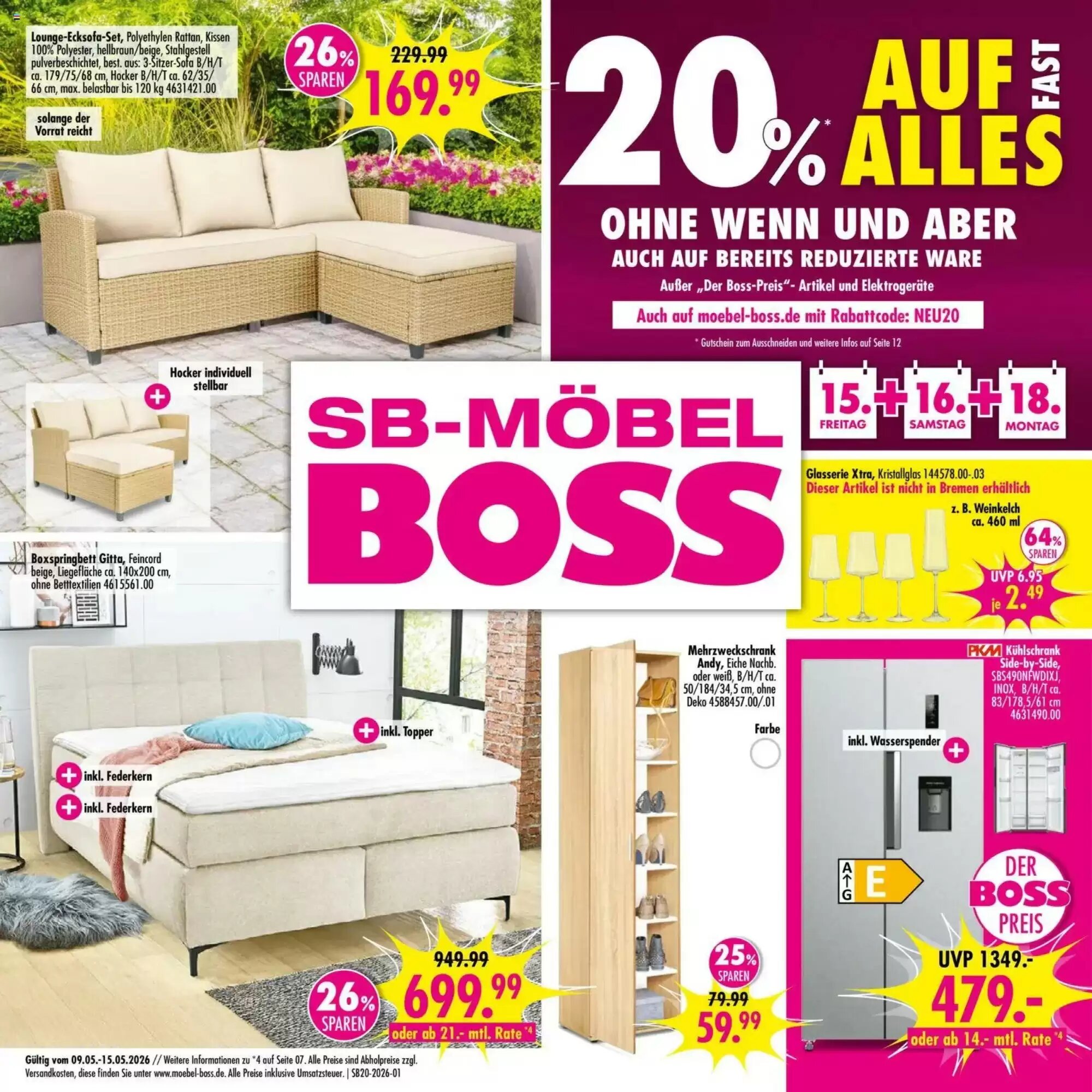 Möbel Boss Prospekt (ab 09.05.2026) zum Blättern - Seite 1