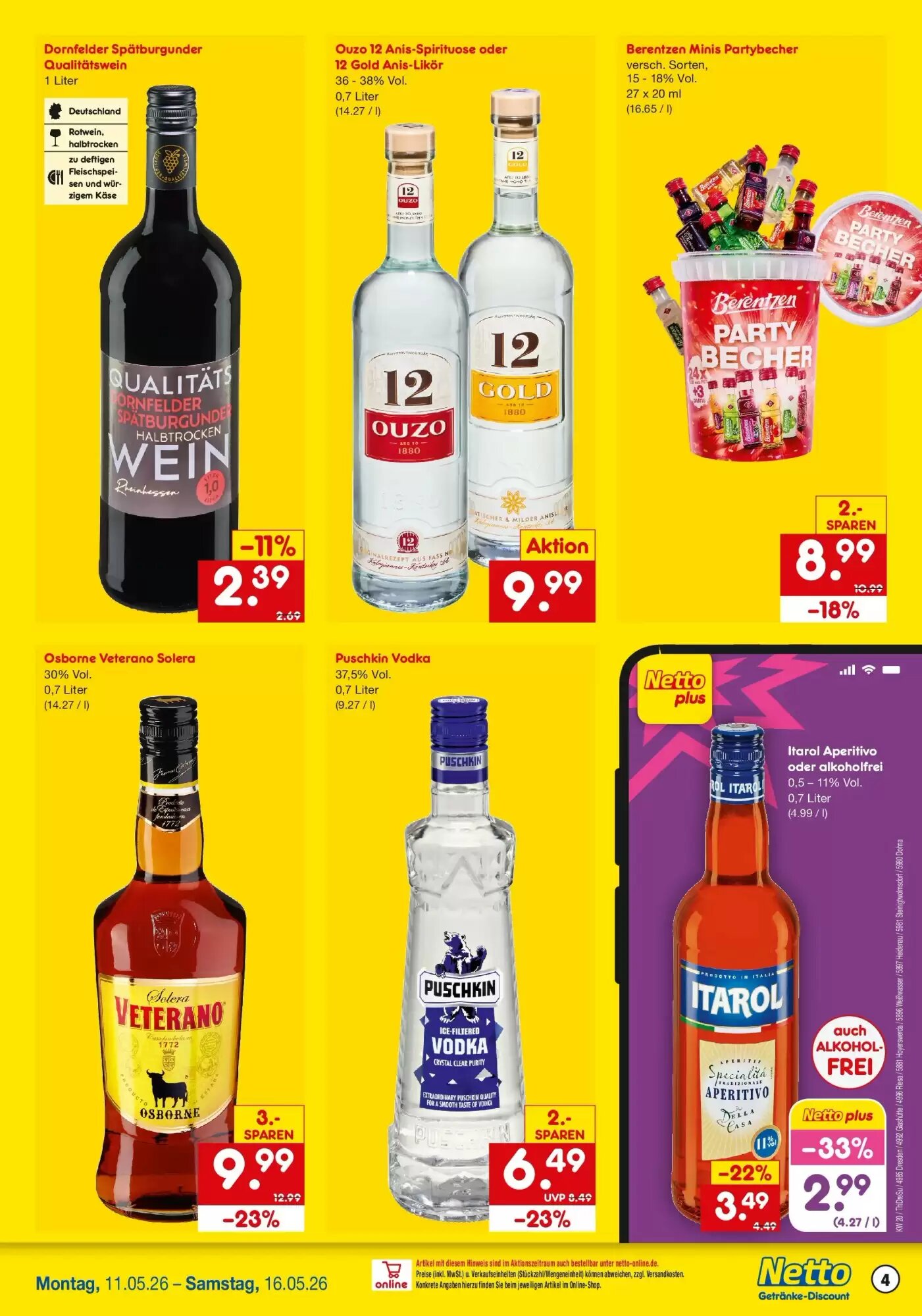 Netto Getränke Discount Prospekt (ab 10.05.2026) zum Blättern - Seite 4