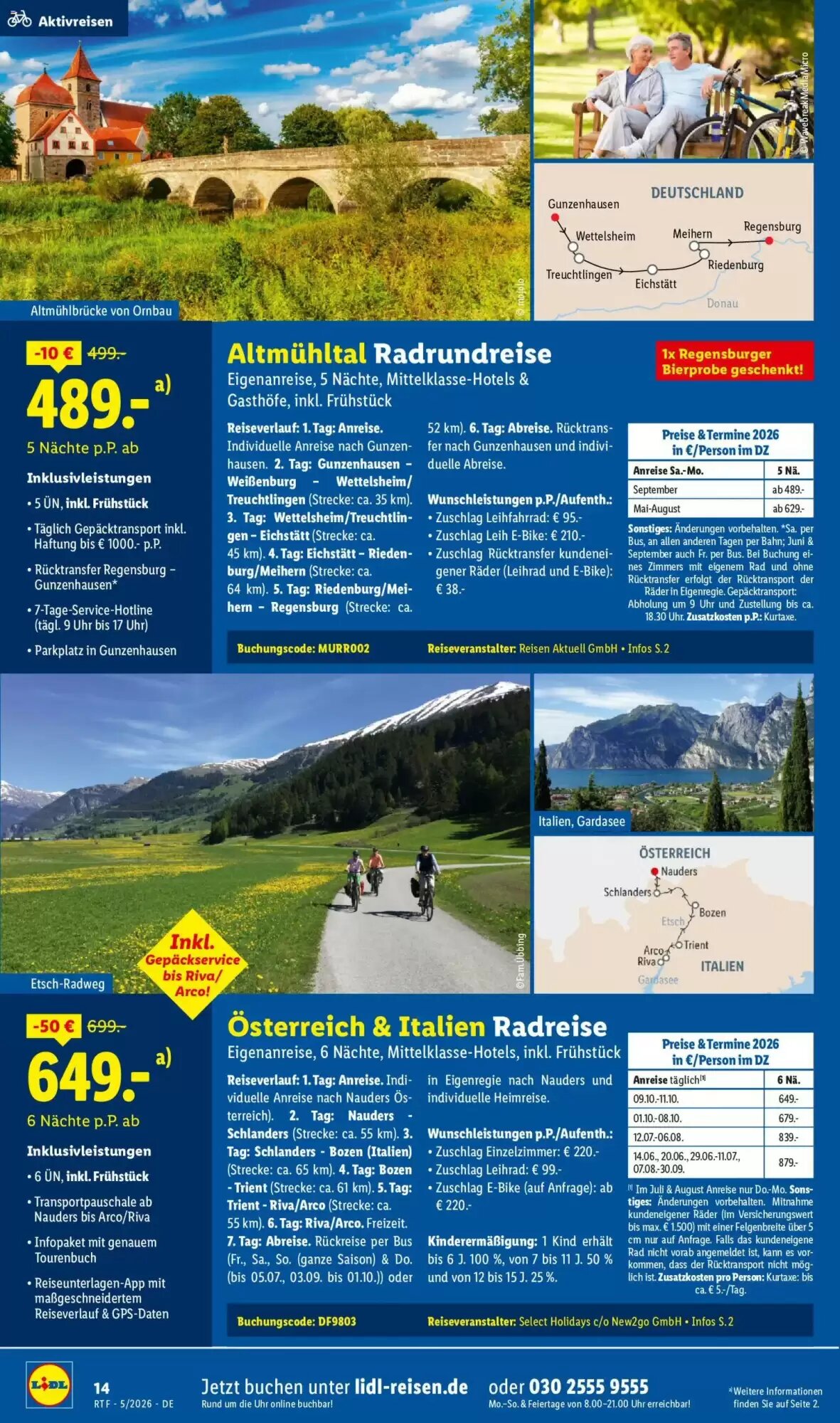 Lidl Reisen Prospekt (ab 12.05.2026) zum Blättern - Seite 14