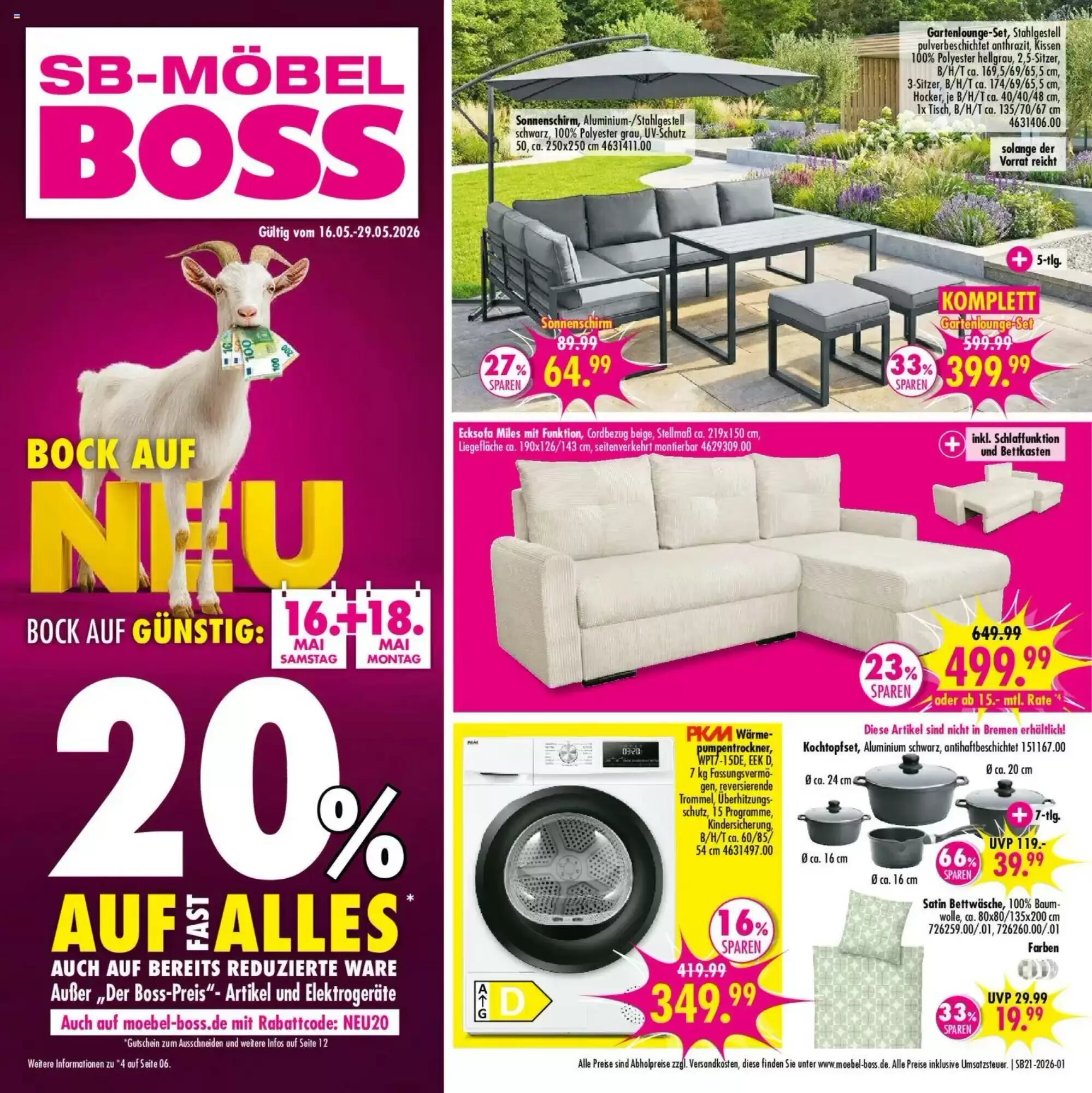 Möbel Boss Prospekt (ab 16.05.2026) zum Blättern - Seite 1