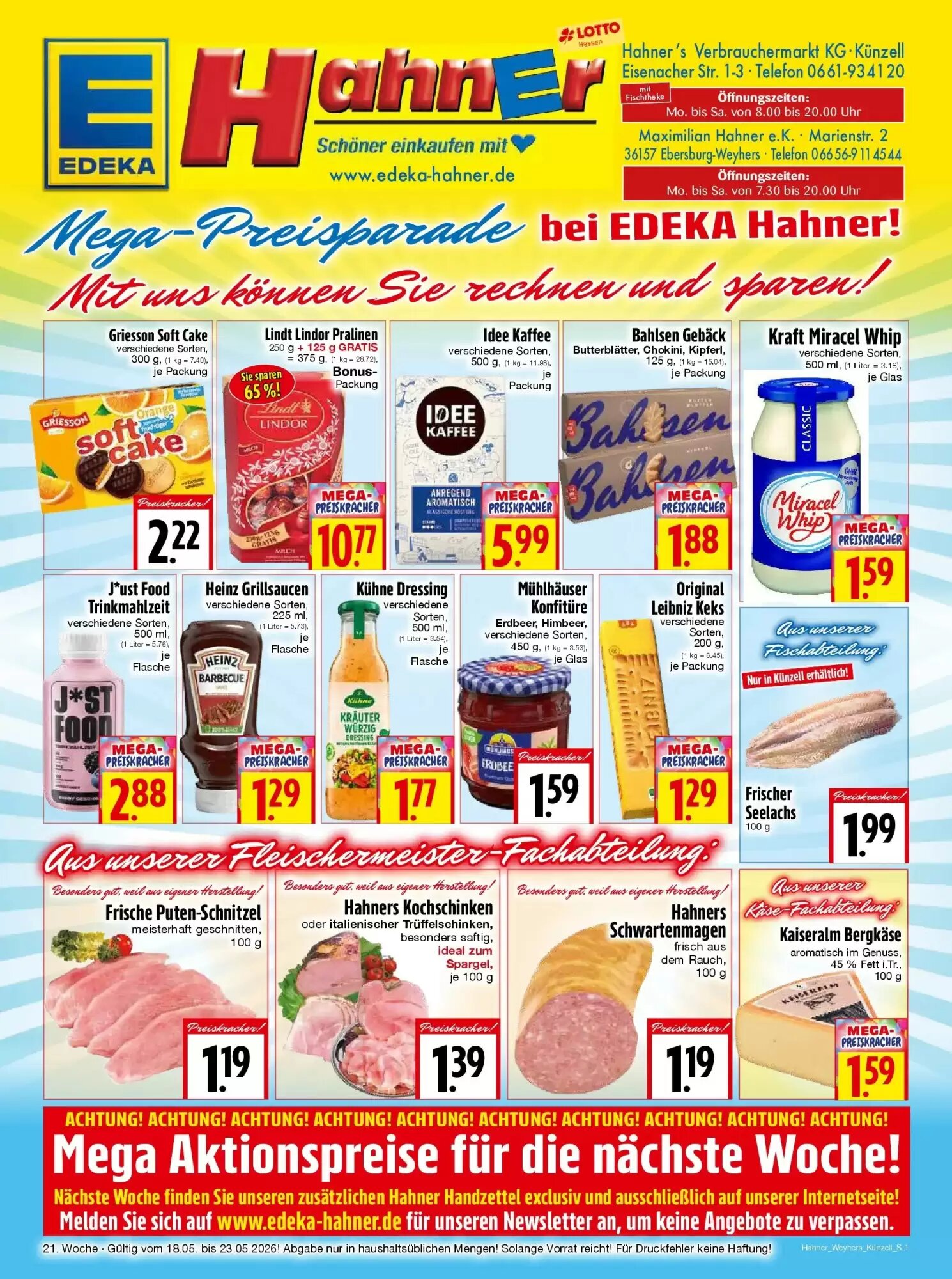 EDEKA Hahner Prospekt (ab 17.05.2026) zum Blättern - Seite 1