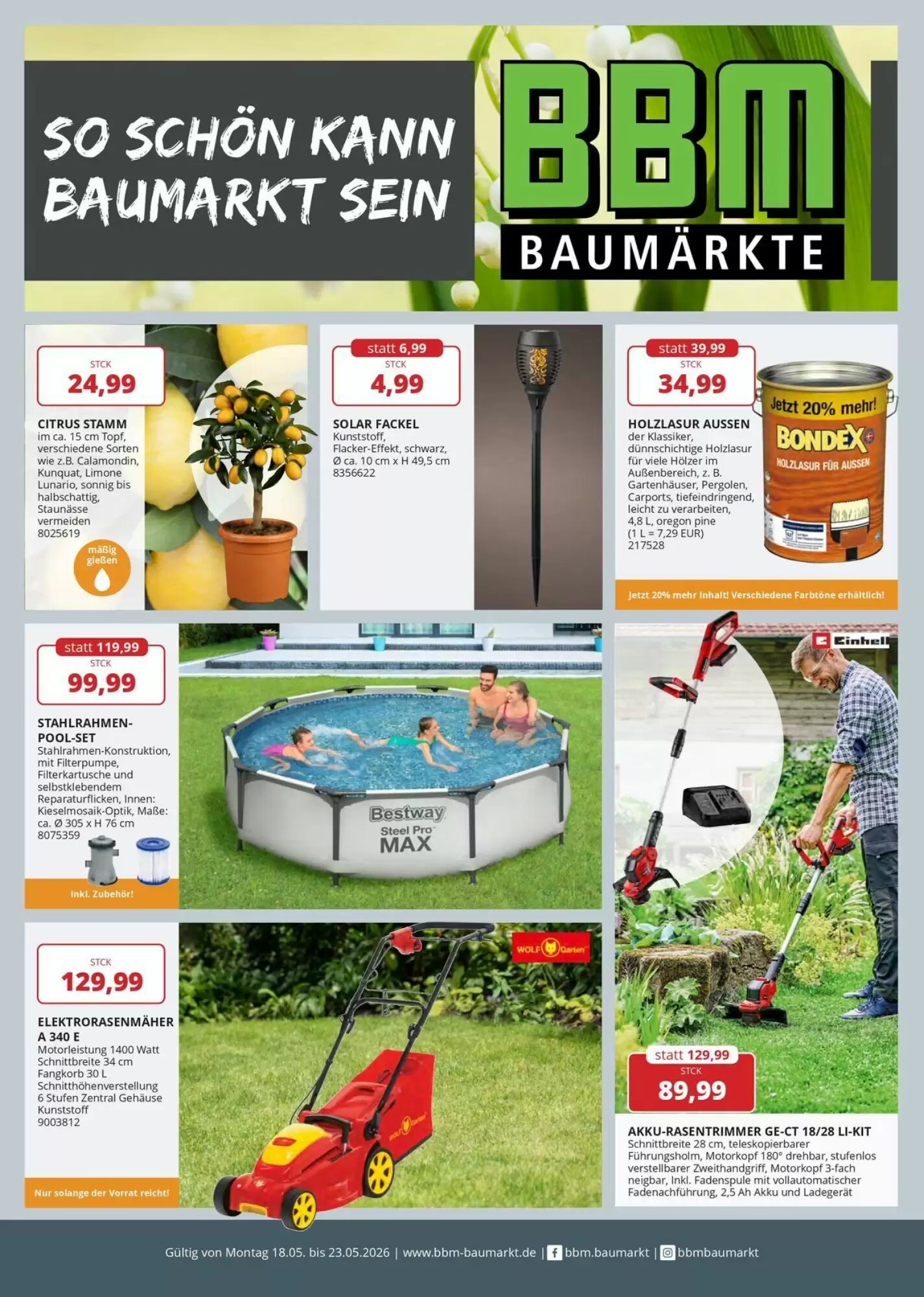 BBM Baumarkt Prospekt (ab 18.05.2026) zum Blättern - Seite 1