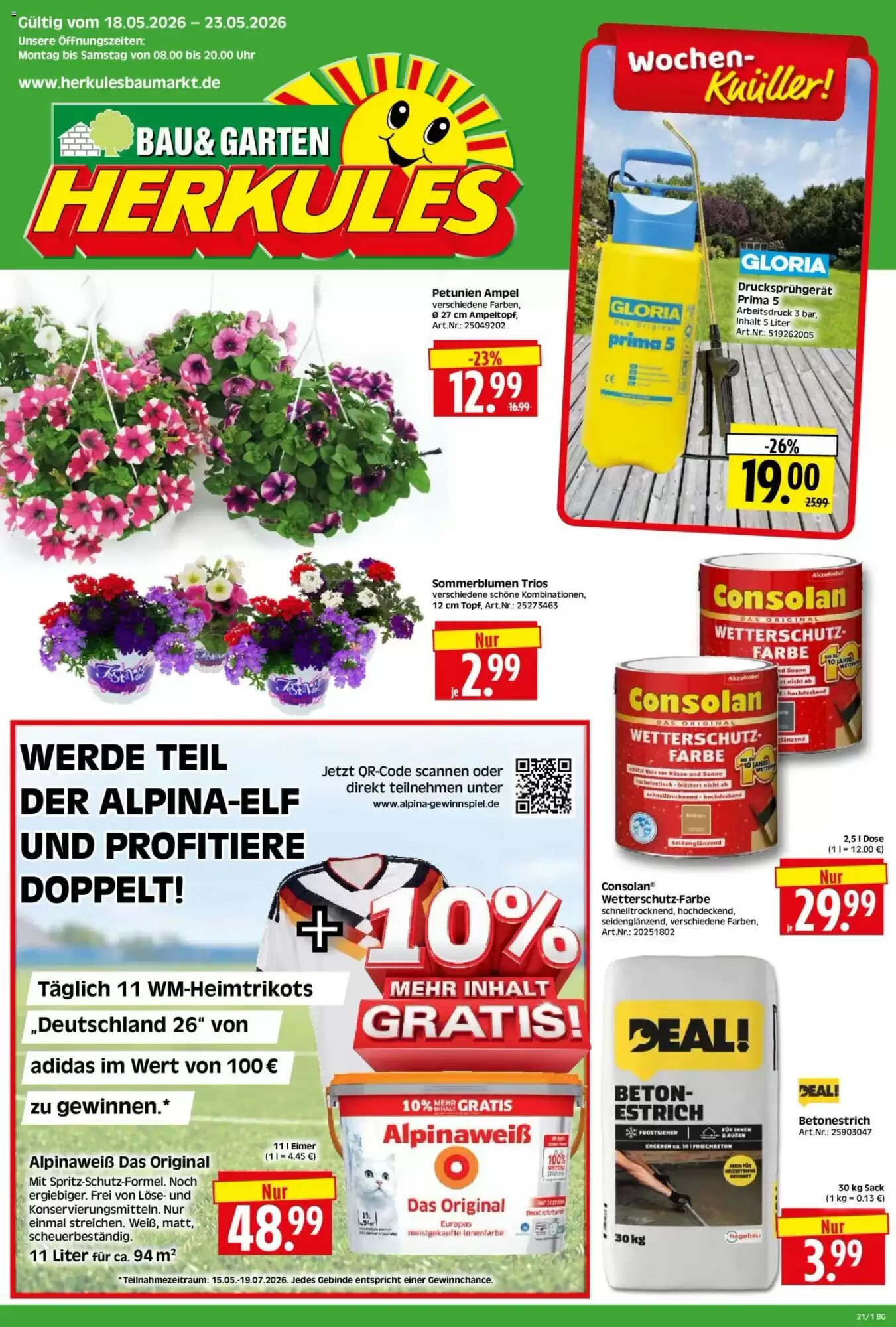 Herkules Baumarkt Prospekt (ab 18.05.2026) zum Blättern - Seite 1
