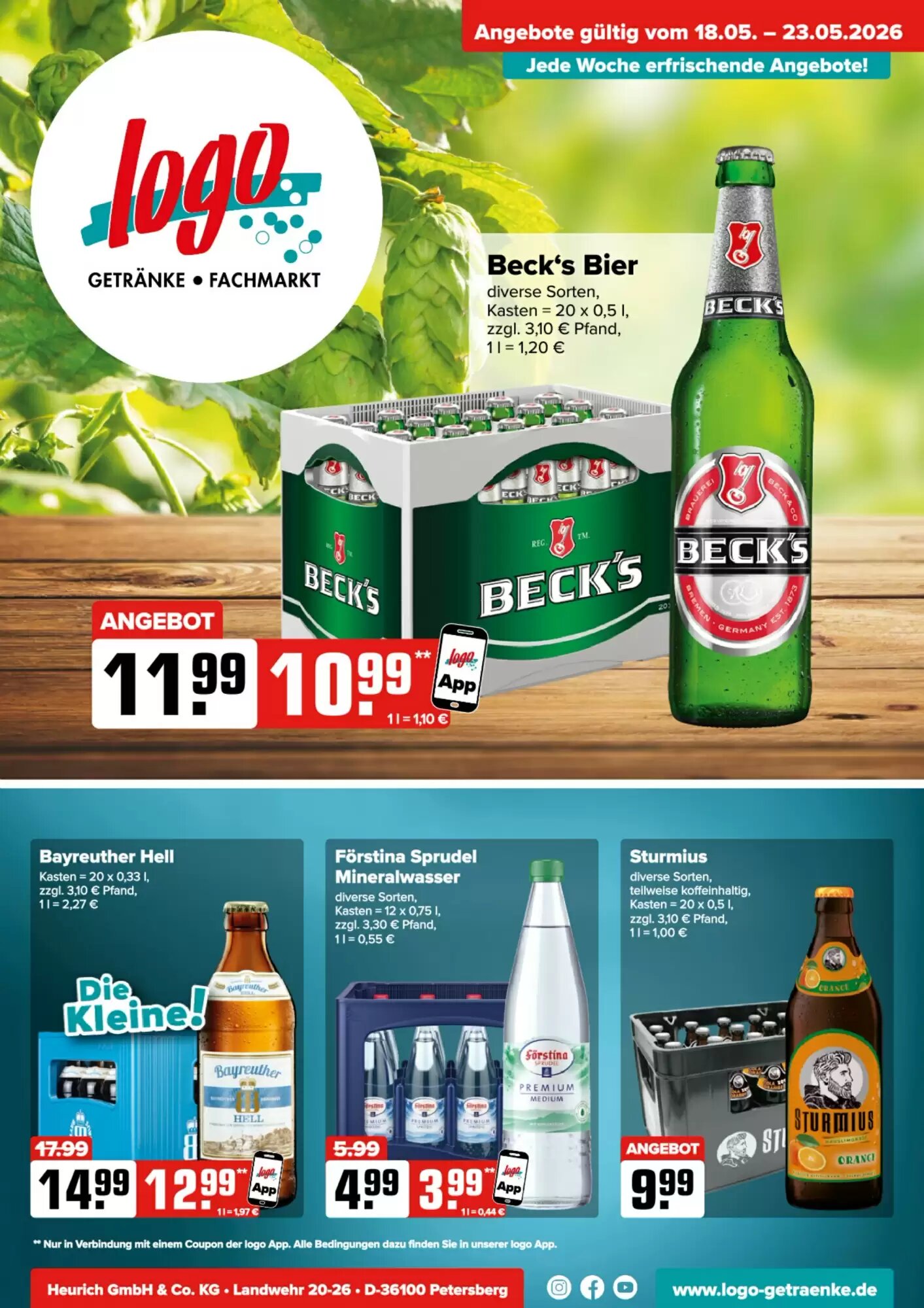 Logo Getränkemarkt Prospekt (ab 18.05.2026) zum Blättern - Seite 1