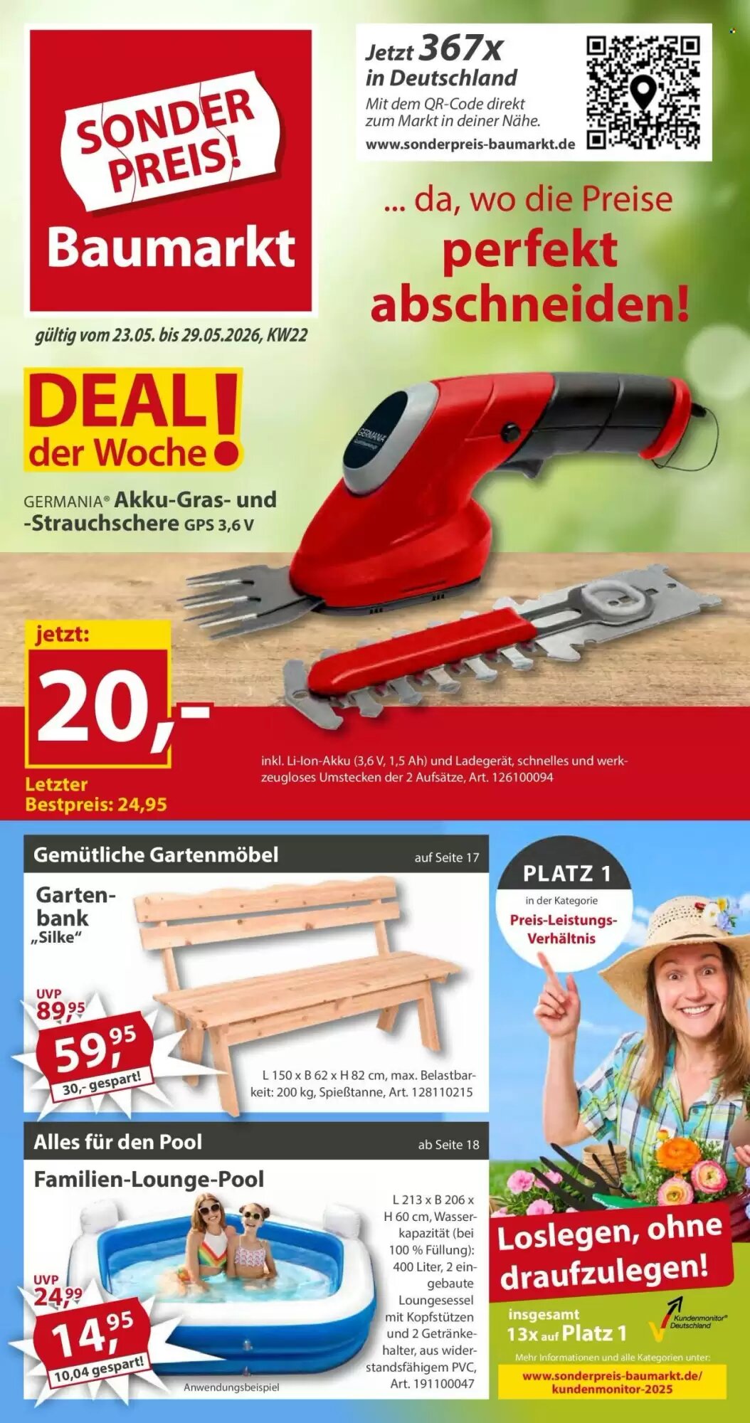 Sonderpreis Baumarkt Prospekt (ab 23.05.2026) zum Blättern - Seite 1