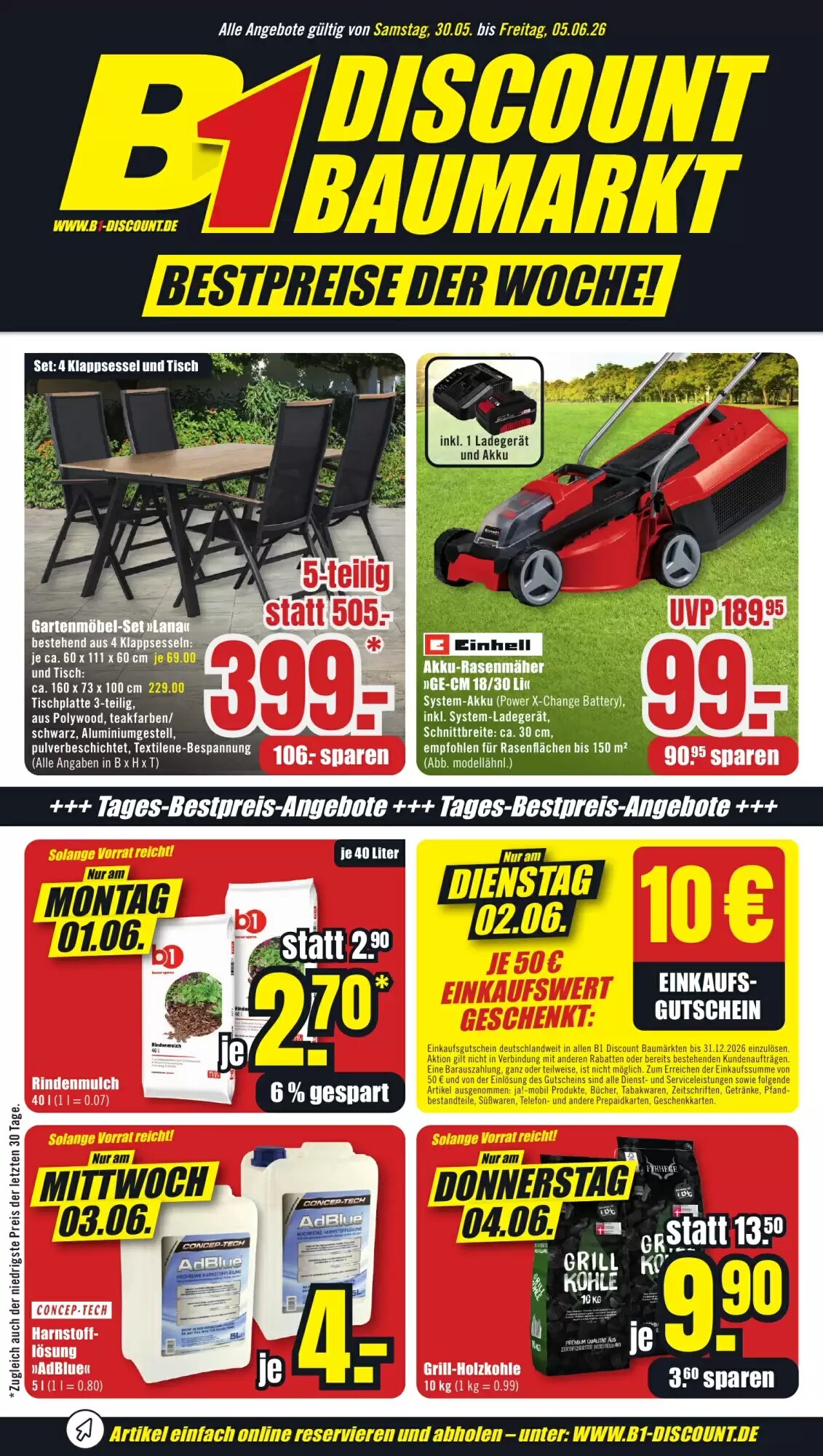 B1 Discount Baumarkt Prospekt (ab 30.05.2026) zum Blättern - Seite 1