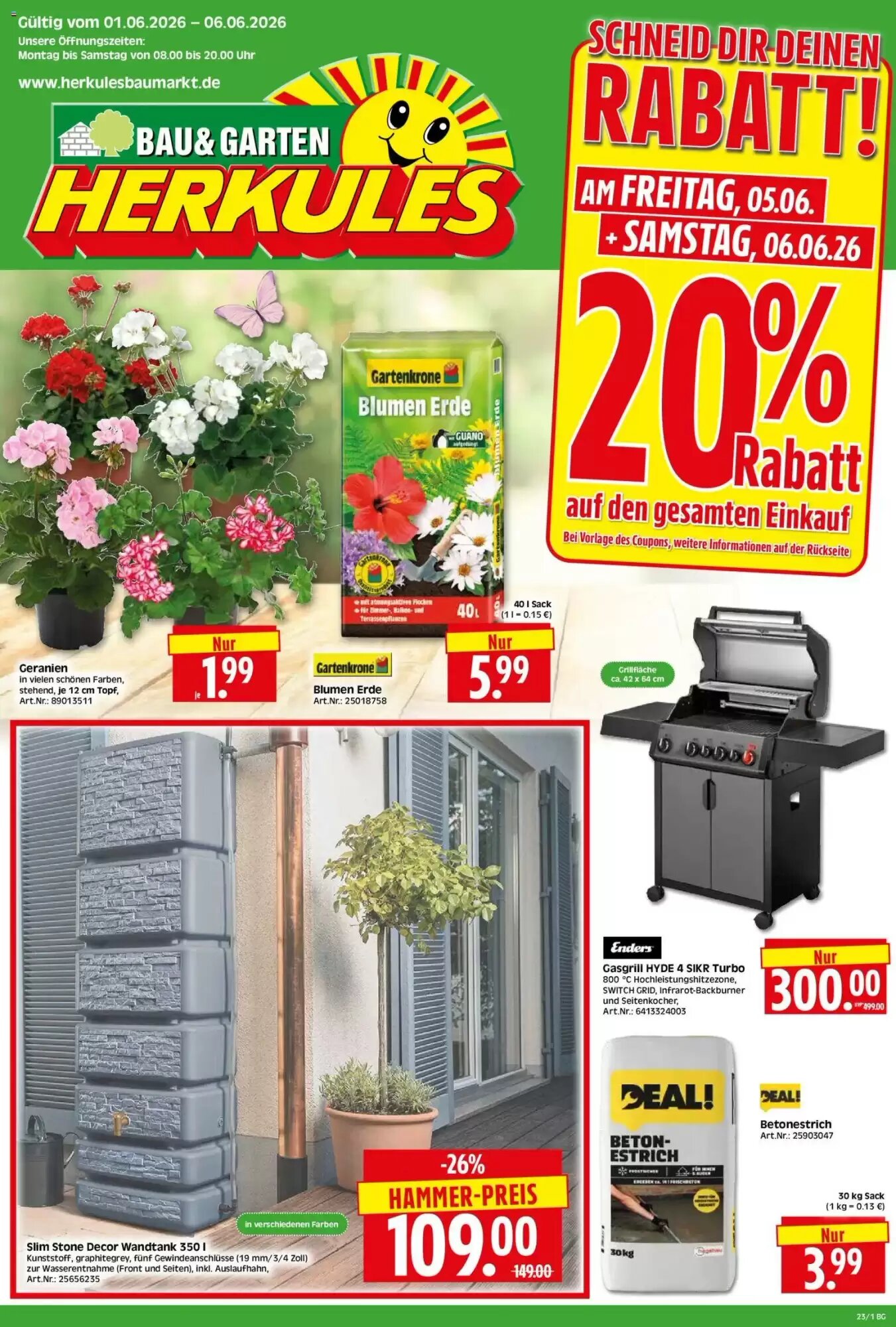 Herkules Baumarkt Prospekt (ab 01.06.2026) zum Blättern - Seite 1