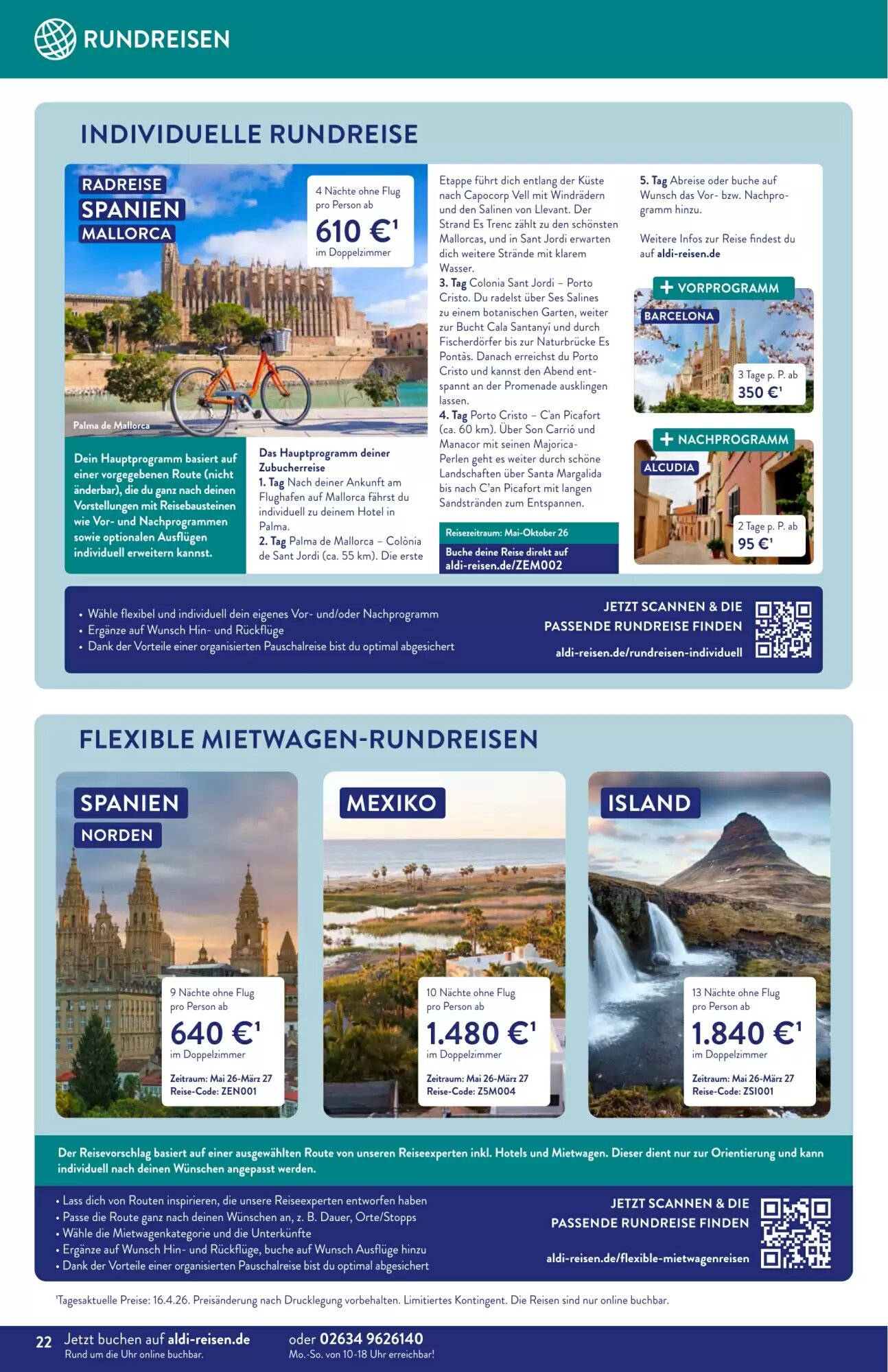 ALDI Nord Reisen Prospekt (ab 01.06.2026) zum Blättern - Seite 22