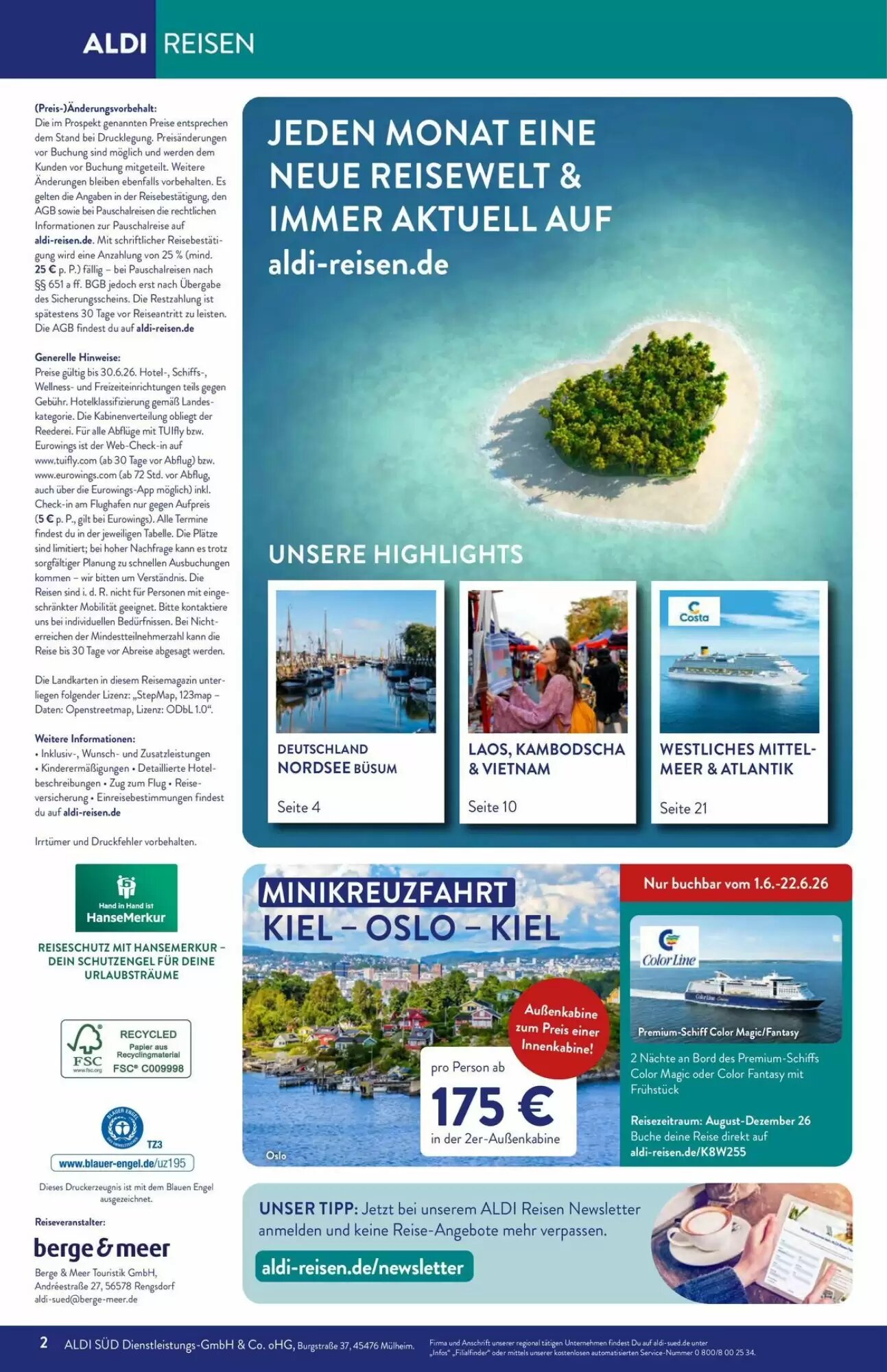 Aldi Süd Reisen Prospekt (ab 01.06.2026) zum Blättern - Seite 2