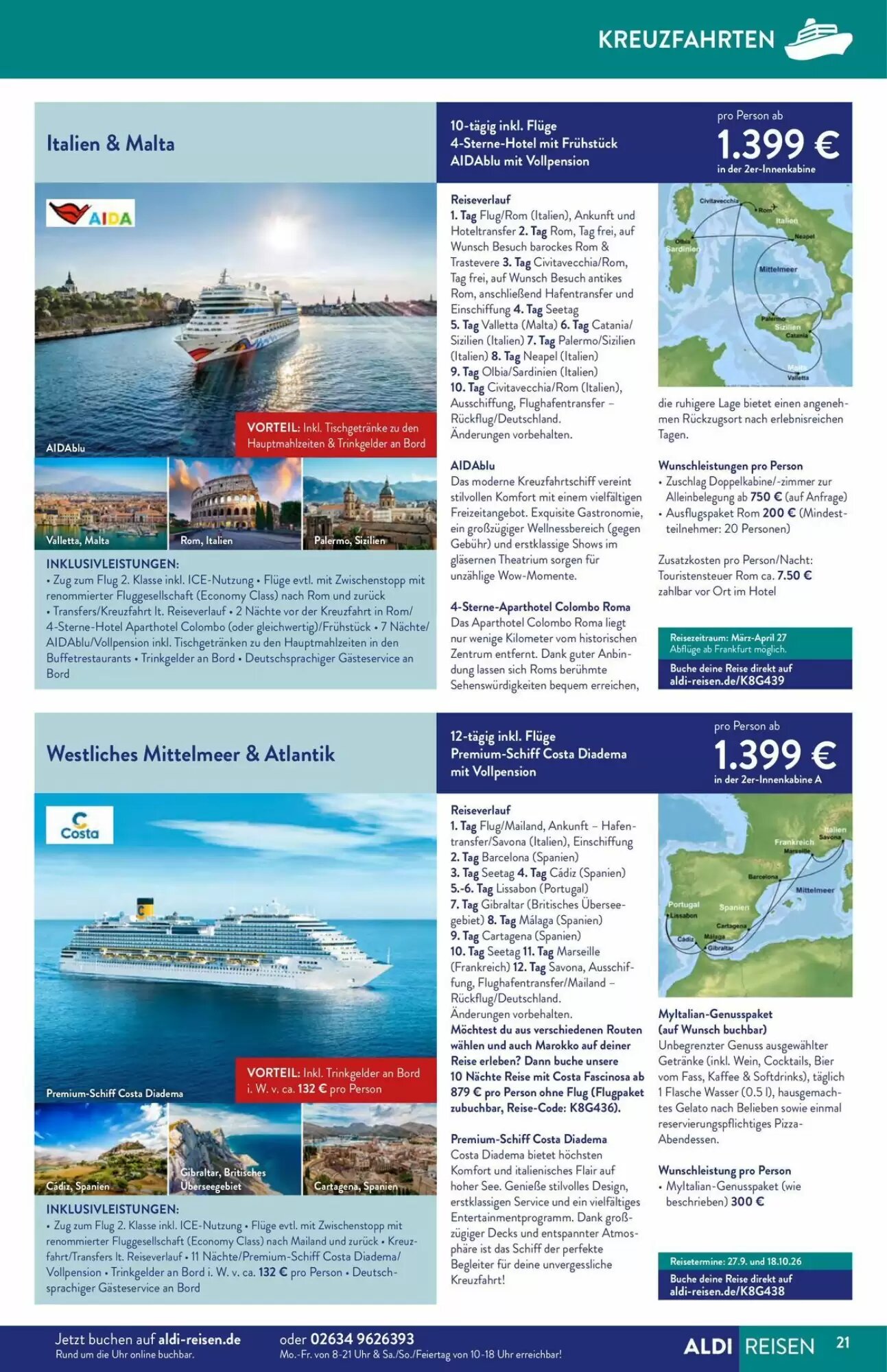 Aldi Süd Reisen Prospekt (ab 01.06.2026) zum Blättern - Seite 21