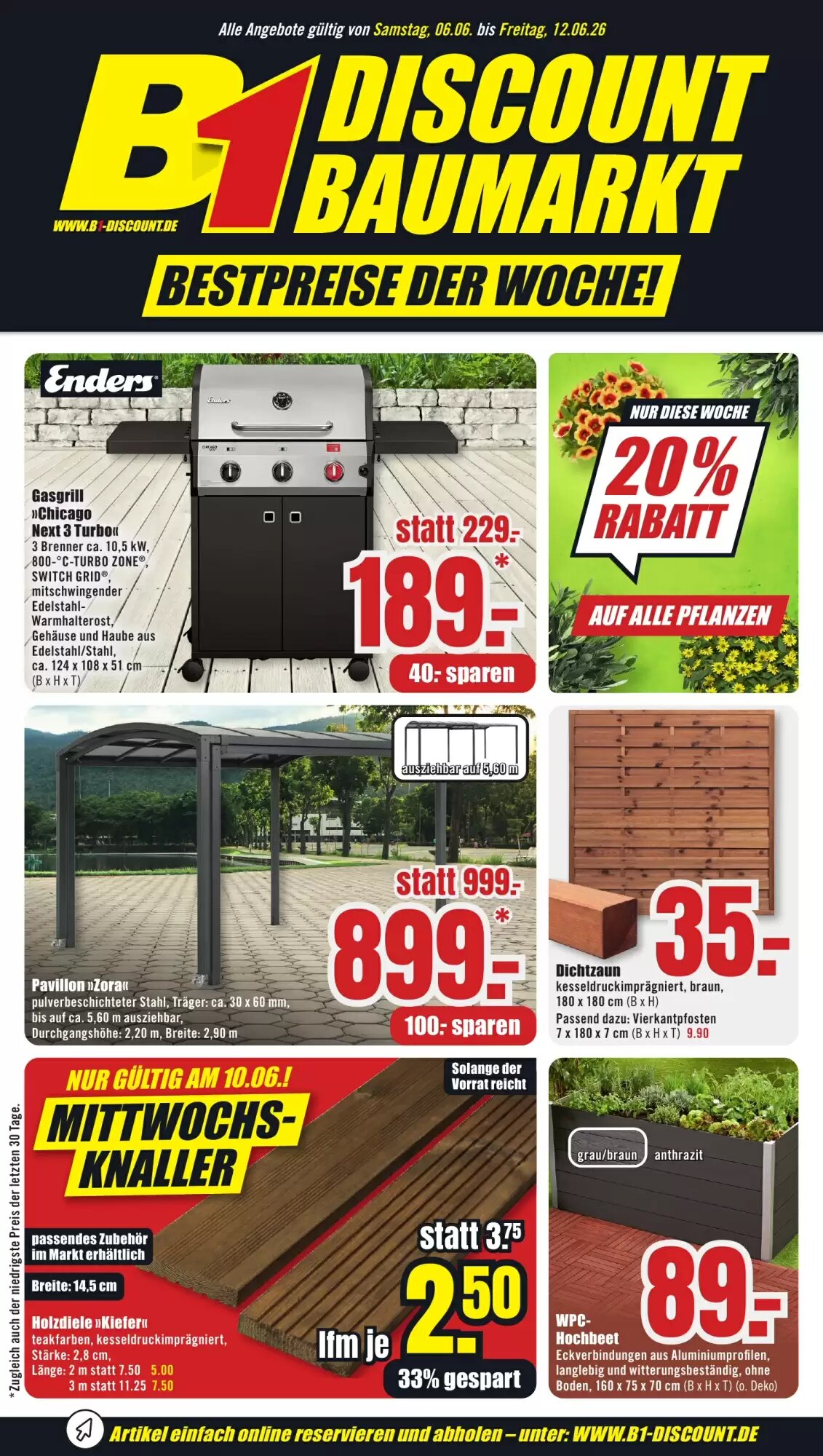 B1 Discount Baumarkt Prospekt (ab 06.06.2026) zum Blättern - Seite 1
