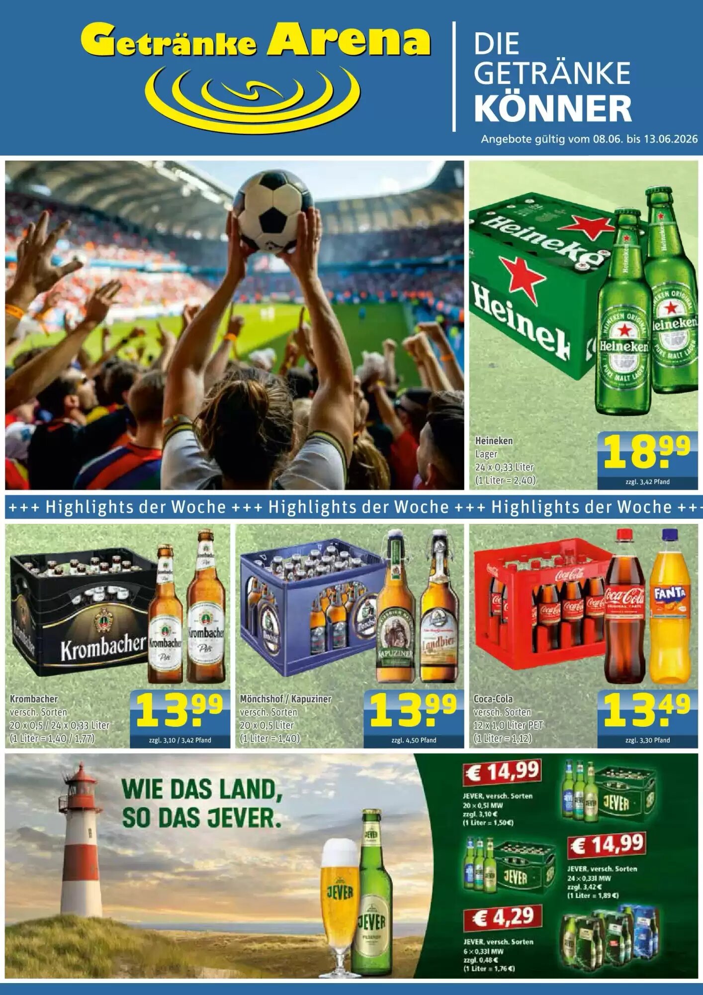 Getränke Arena Prospekt (ab 07.06.2026) zum Blättern - Seite 1