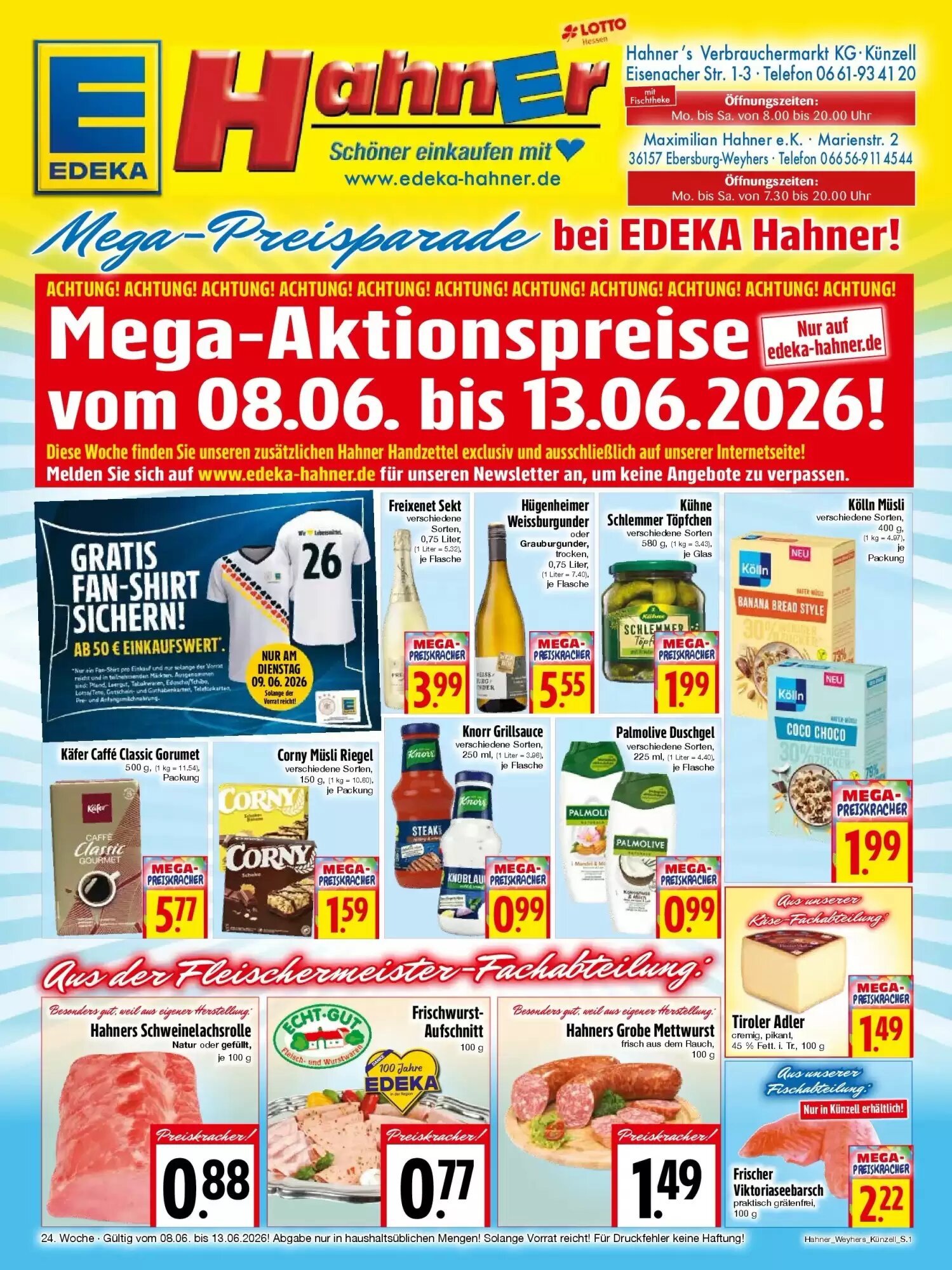 EDEKA Hahner Prospekt (ab 07.06.2026) zum Blättern - Seite 1