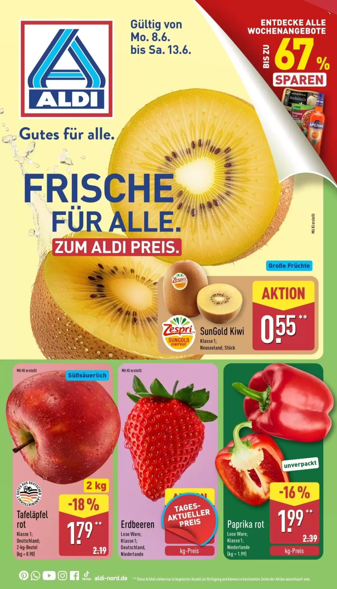 Aldi Nord Prospekt (ab 08.06.2026) zum Blättern - Seite 1