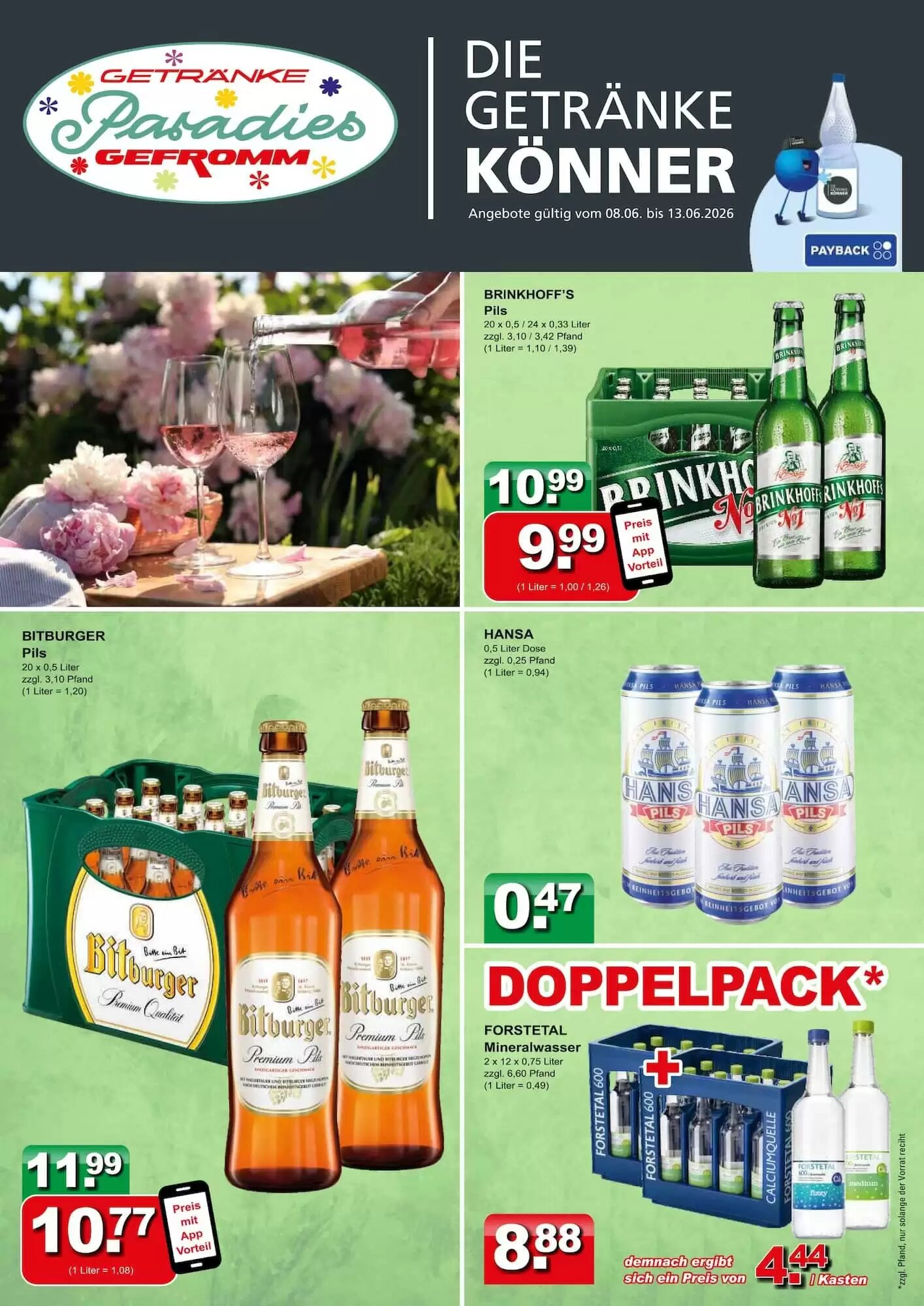 Getränkeparadies Gefromm Prospekt (ab 08.06.2026) zum Blättern - Seite 1