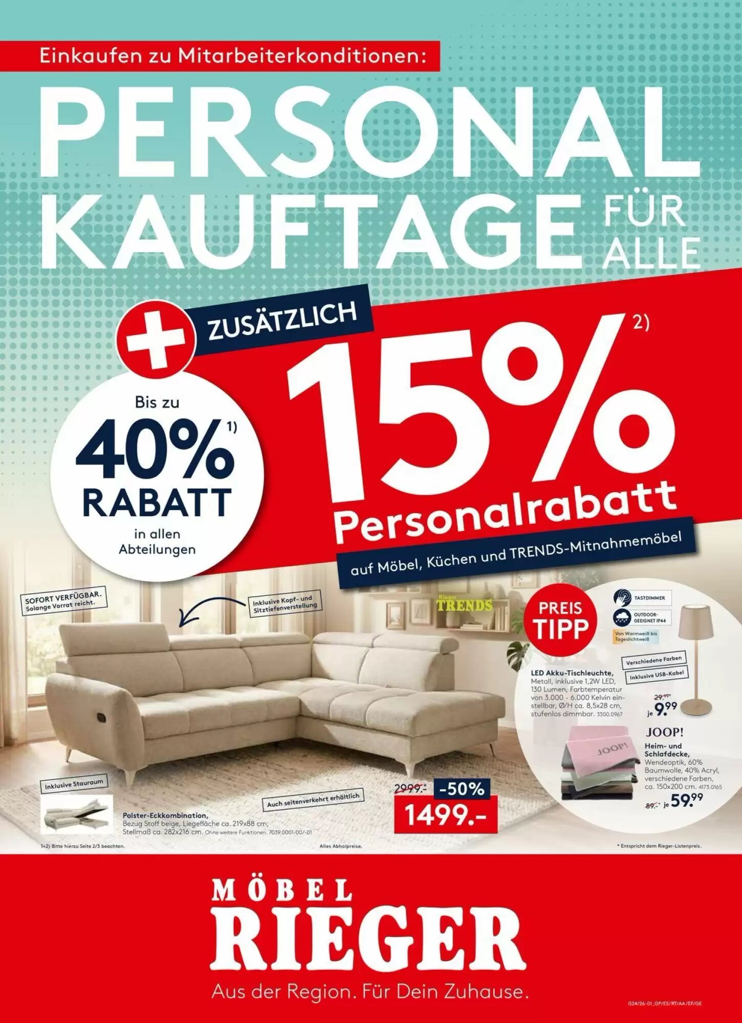 Möbel Rieger Prospekt (ab 10.06.2026) zum Blättern - Seite 1