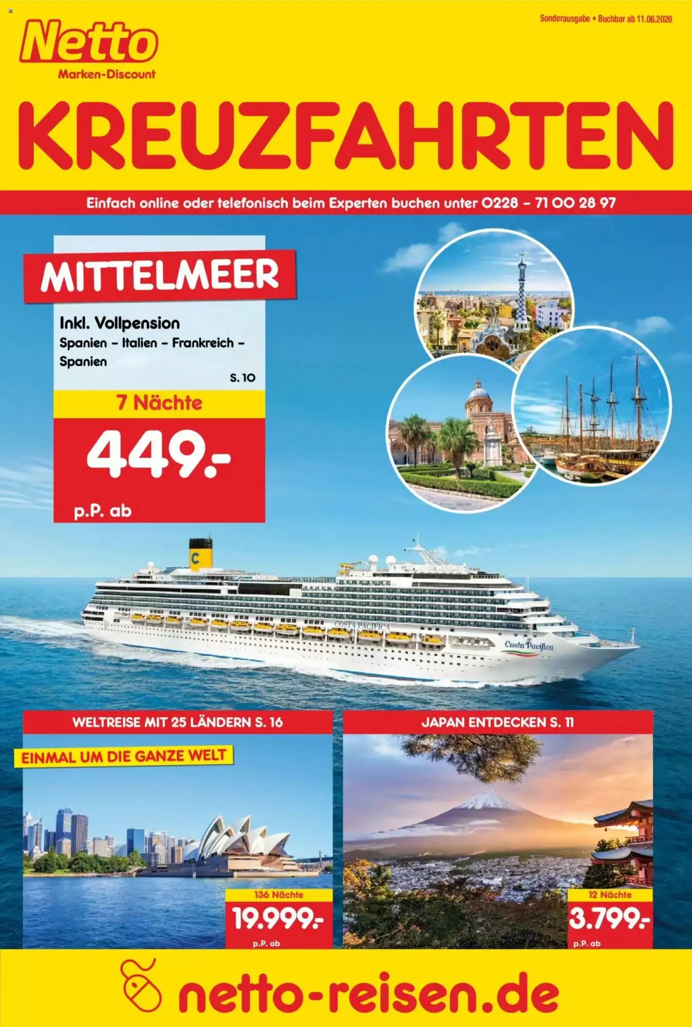 Netto Reisen Prospekt (ab 11.06.2026) zum Blättern - Seite 1