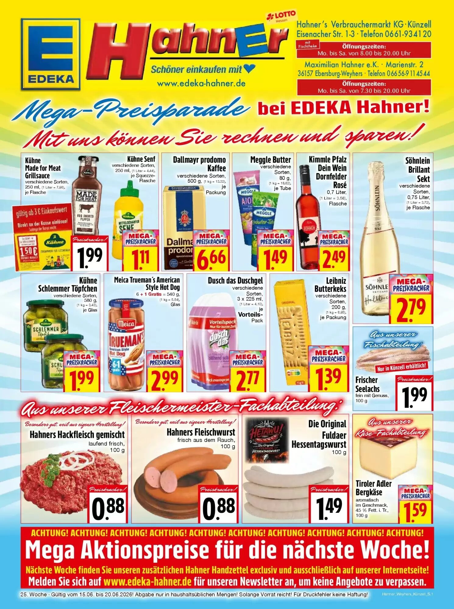 EDEKA Hahner Prospekt (ab 14.06.2026) zum Blättern - Seite 1