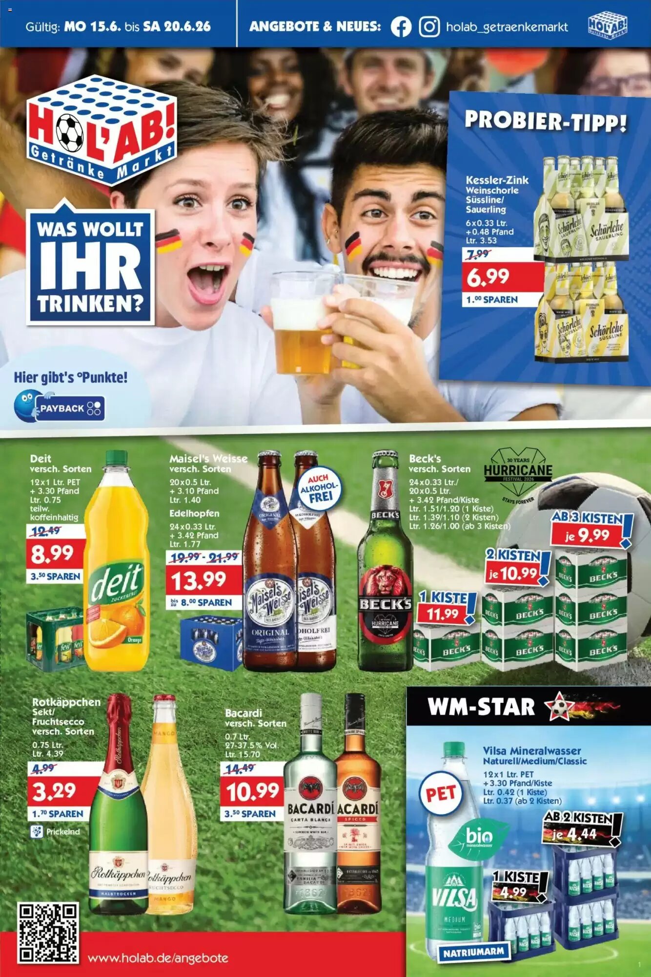 Hol'ab Getränkemarkt Prospekt (ab 15.06.2026) zum Blättern - Seite 1
