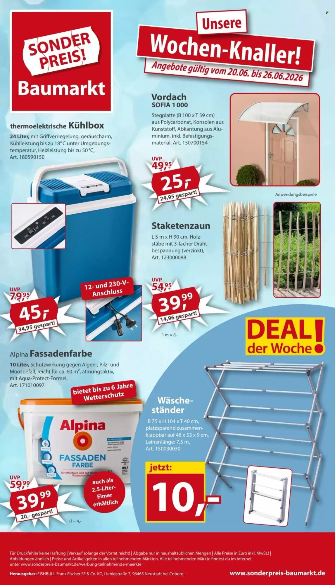 Sonderpreis Baumarkt Prospekt (ab 20.06.2026) zum Blättern - Seite 1