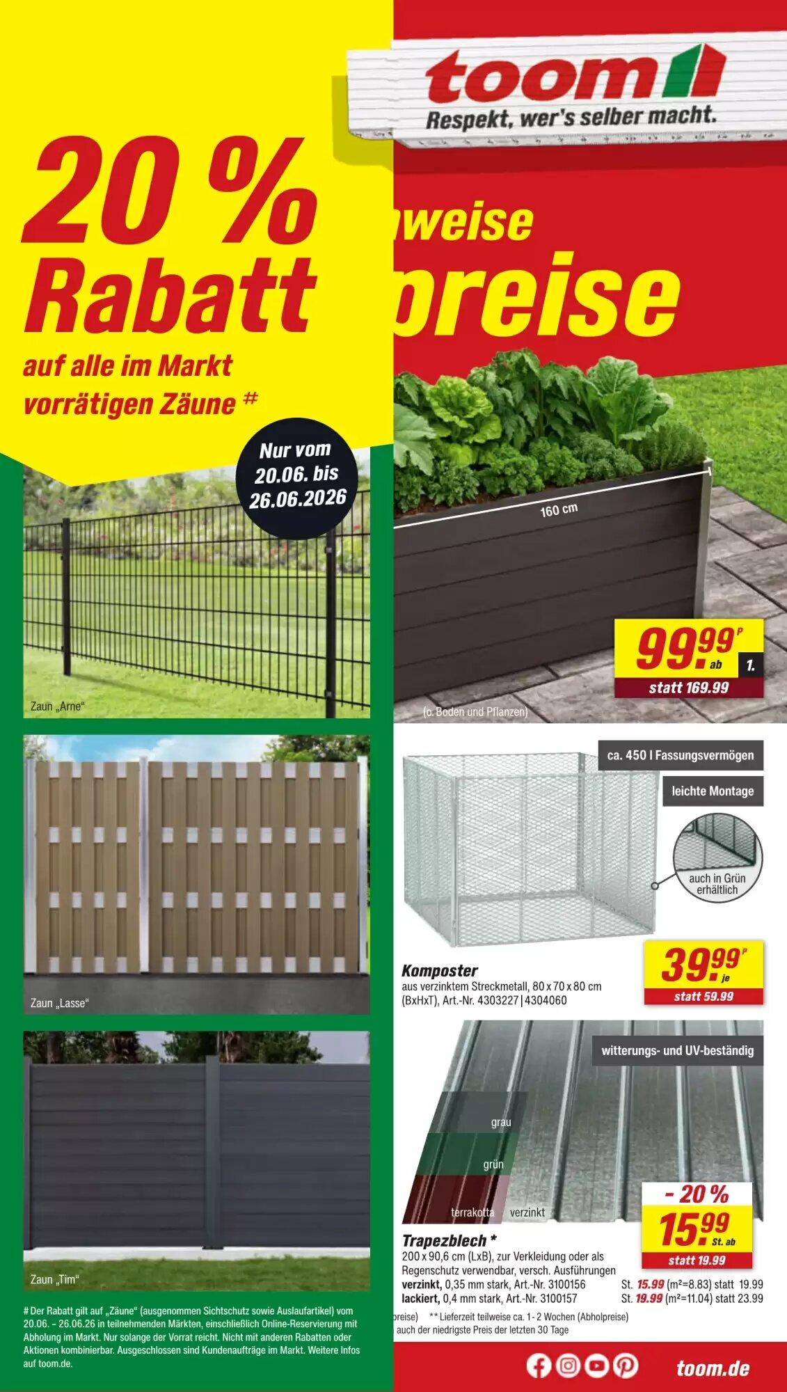 toom Baumarkt Prospekt (ab 20.06.2026) zum Blättern - Seite 1
