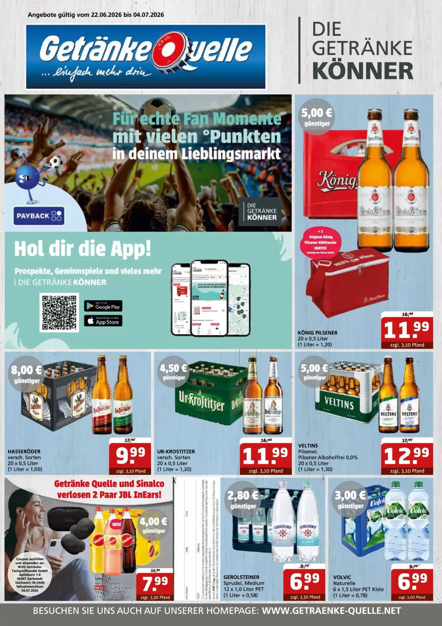 Getränke Quelle Prospekt (ab 21.06.2026) zum Blättern - Seite 1
