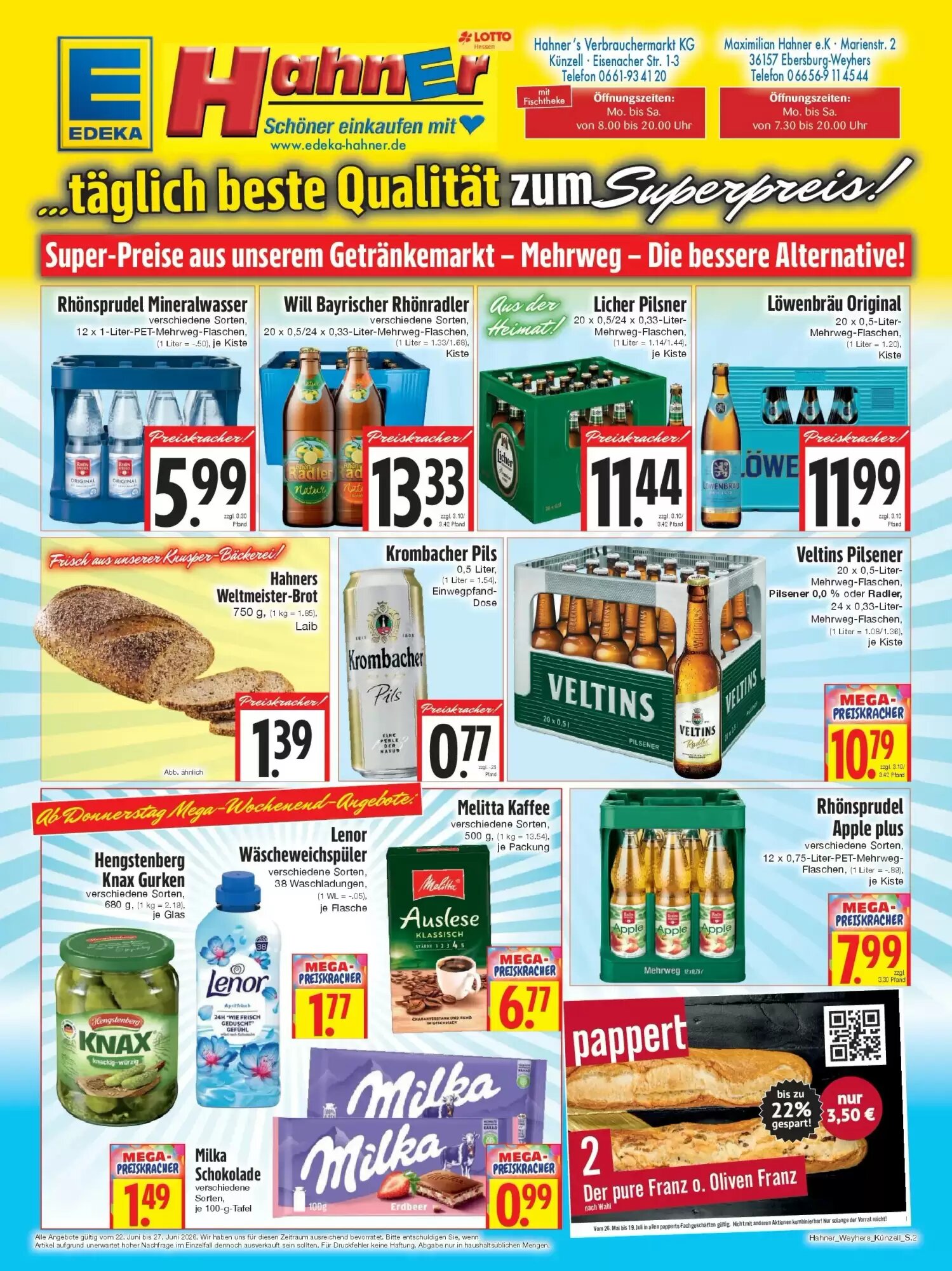 EDEKA Hahner Prospekt (ab 21.06.2026) zum Blättern - Seite 2