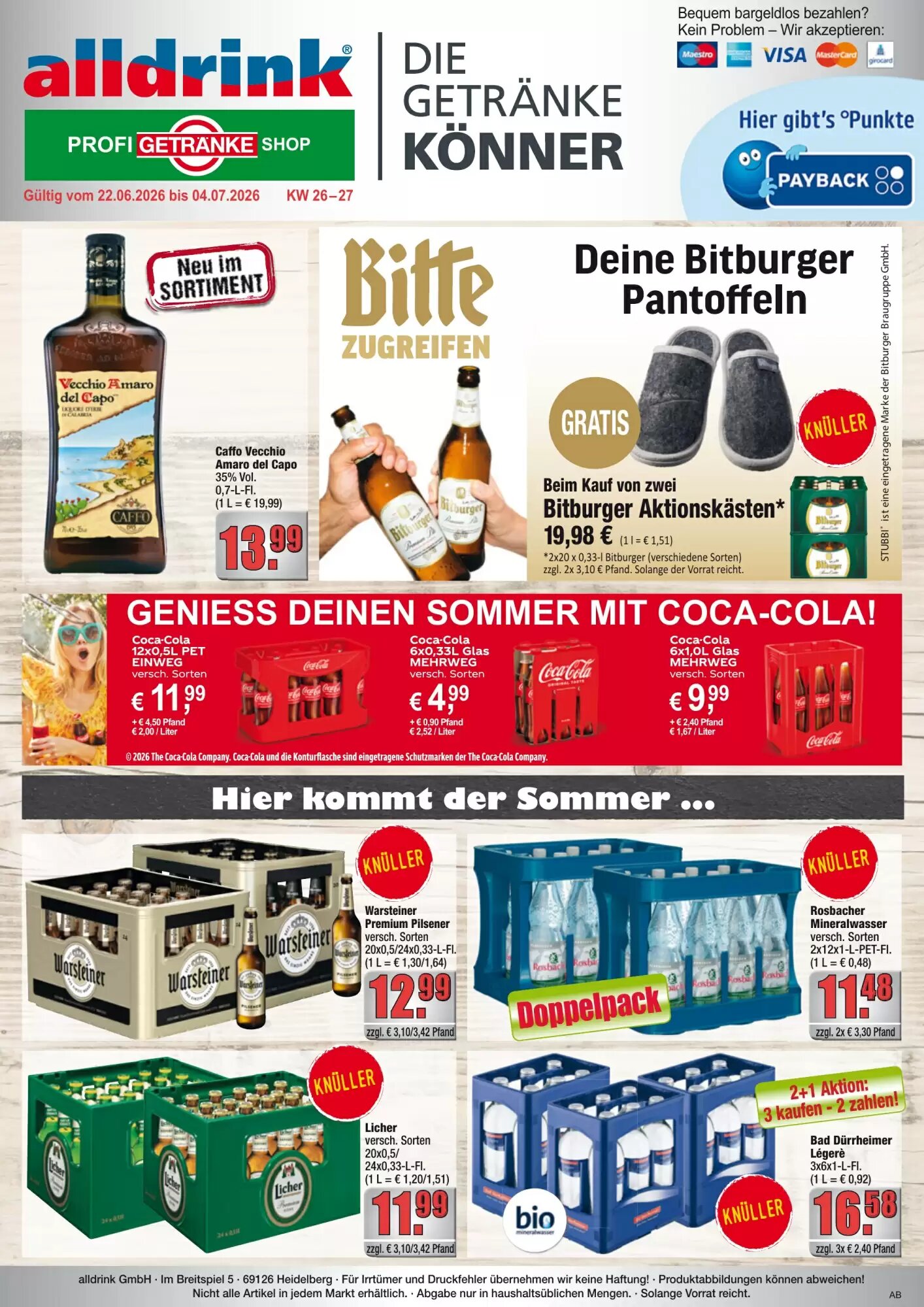 Profi Getränke Prospekt (ab 21.06.2026) zum Blättern - Seite 1