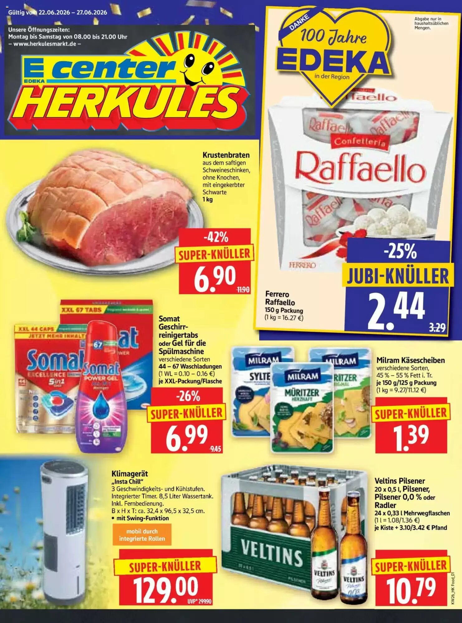 Edeka Herkules Prospekt (ab 22.06.2026) zum Blättern - Seite 1