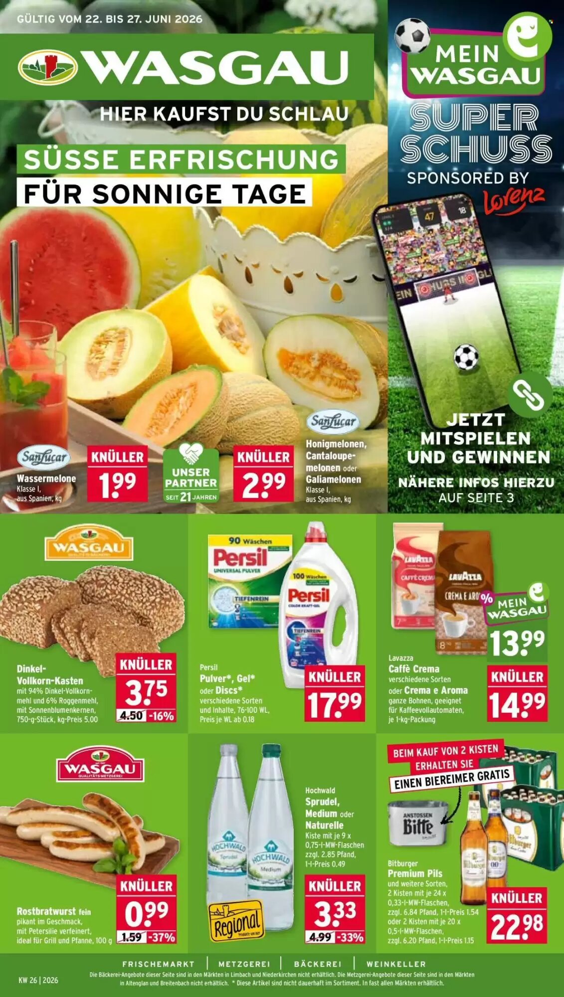 Wasgau Prospekt (ab 22.06.2026) zum Blättern - Seite 1
