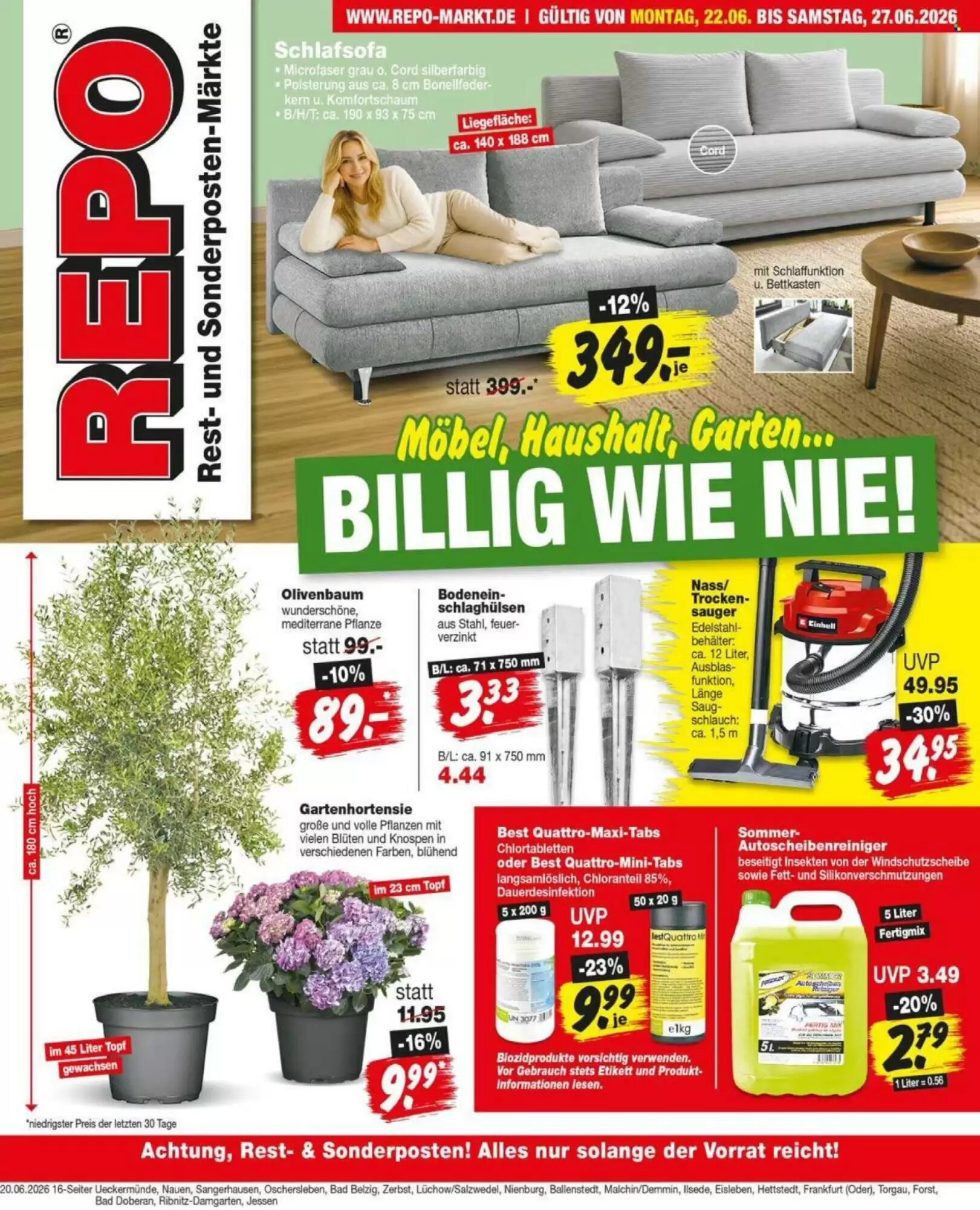 Repo Markt Prospekt (ab 22.06.2026) zum Blättern - Seite 1
