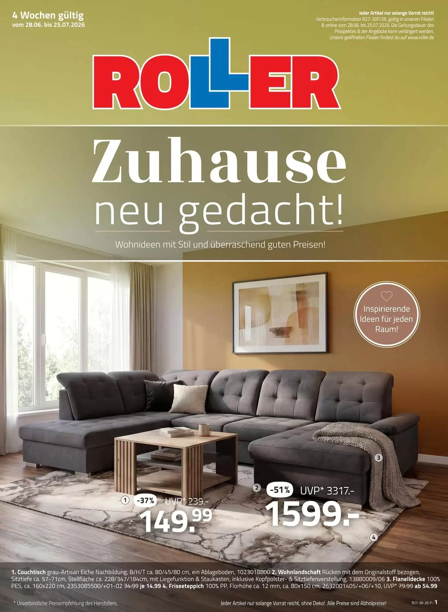 ROLLER Prospekt (ab 28.06.2026) zum Blättern - Seite 1