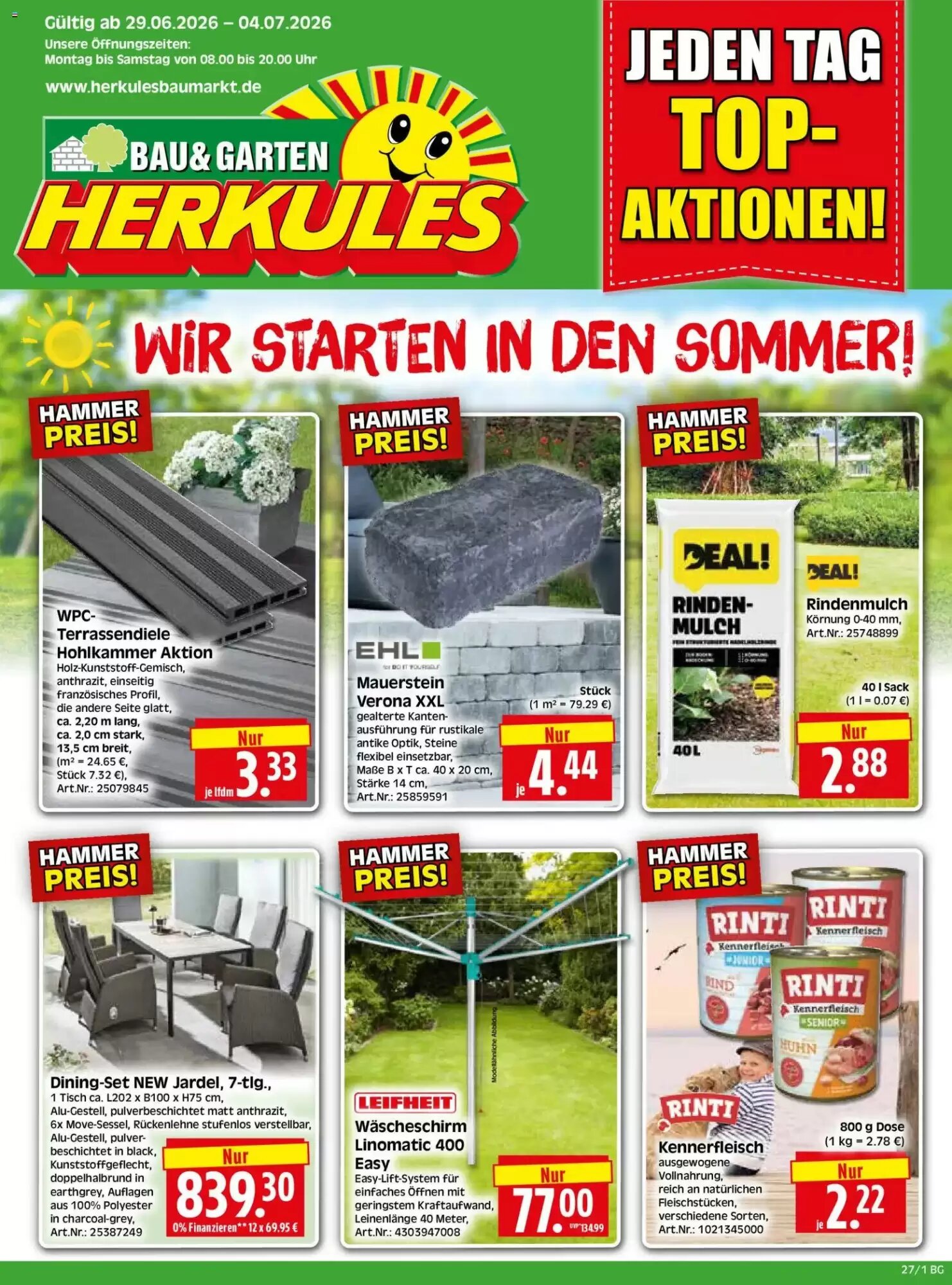 Herkules Baumarkt Prospekt (ab 29.06.2026) zum Blättern - Seite 1