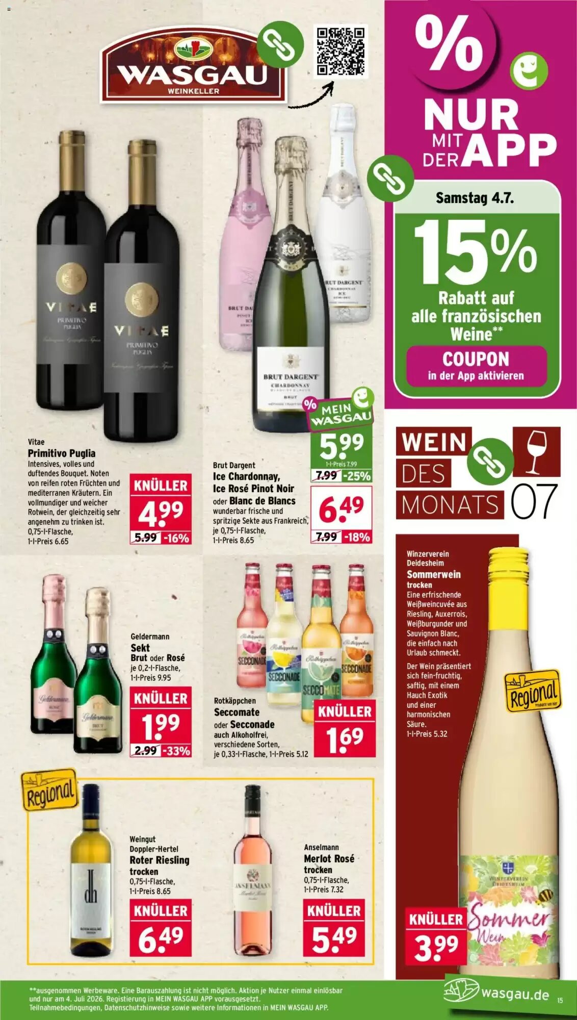 Wasgau Prospekt (ab 29.06.2026) zum Blättern - Seite 15