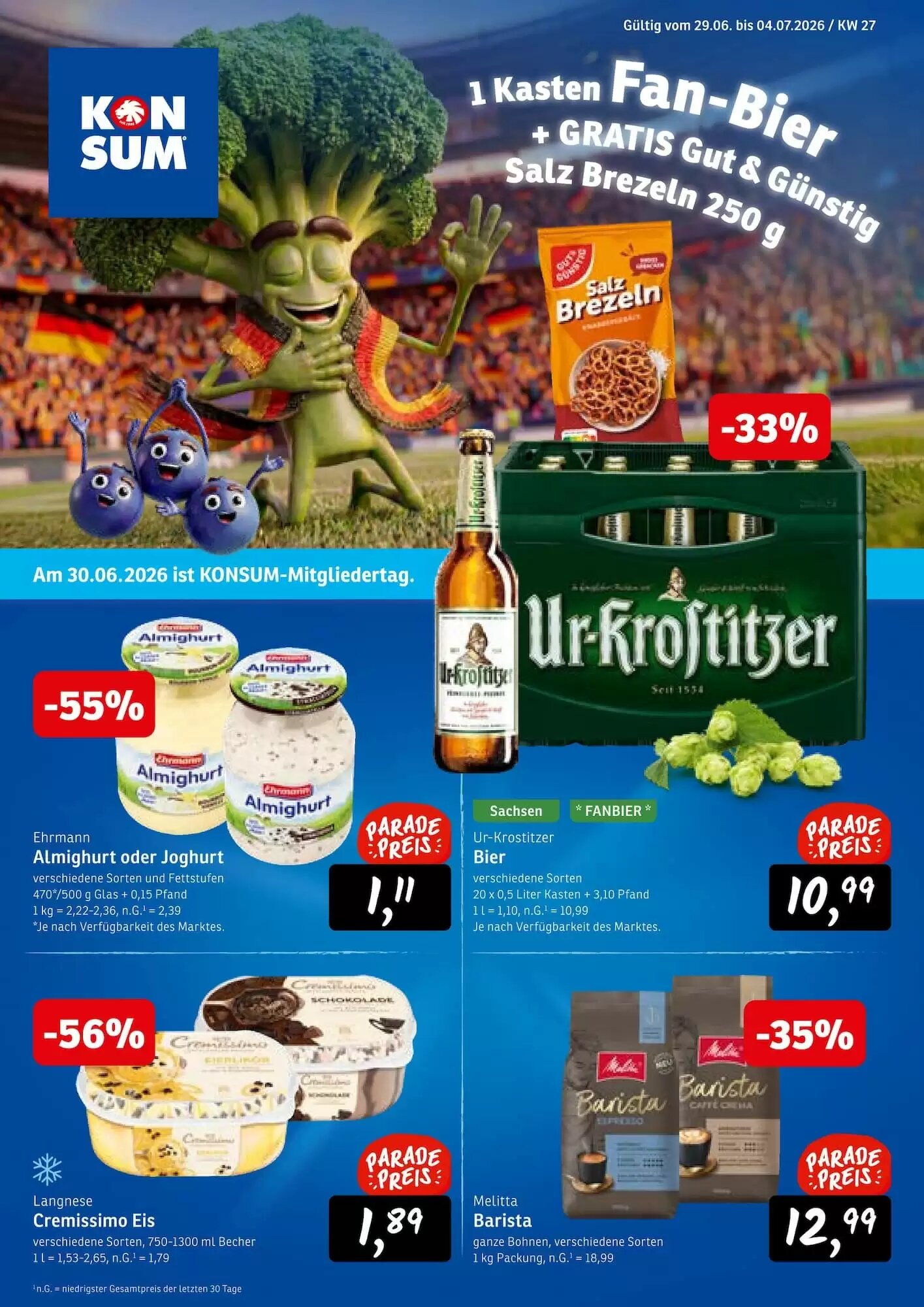 KONSUM Prospekt (ab 29.06.2026) zum Blättern - Seite 1