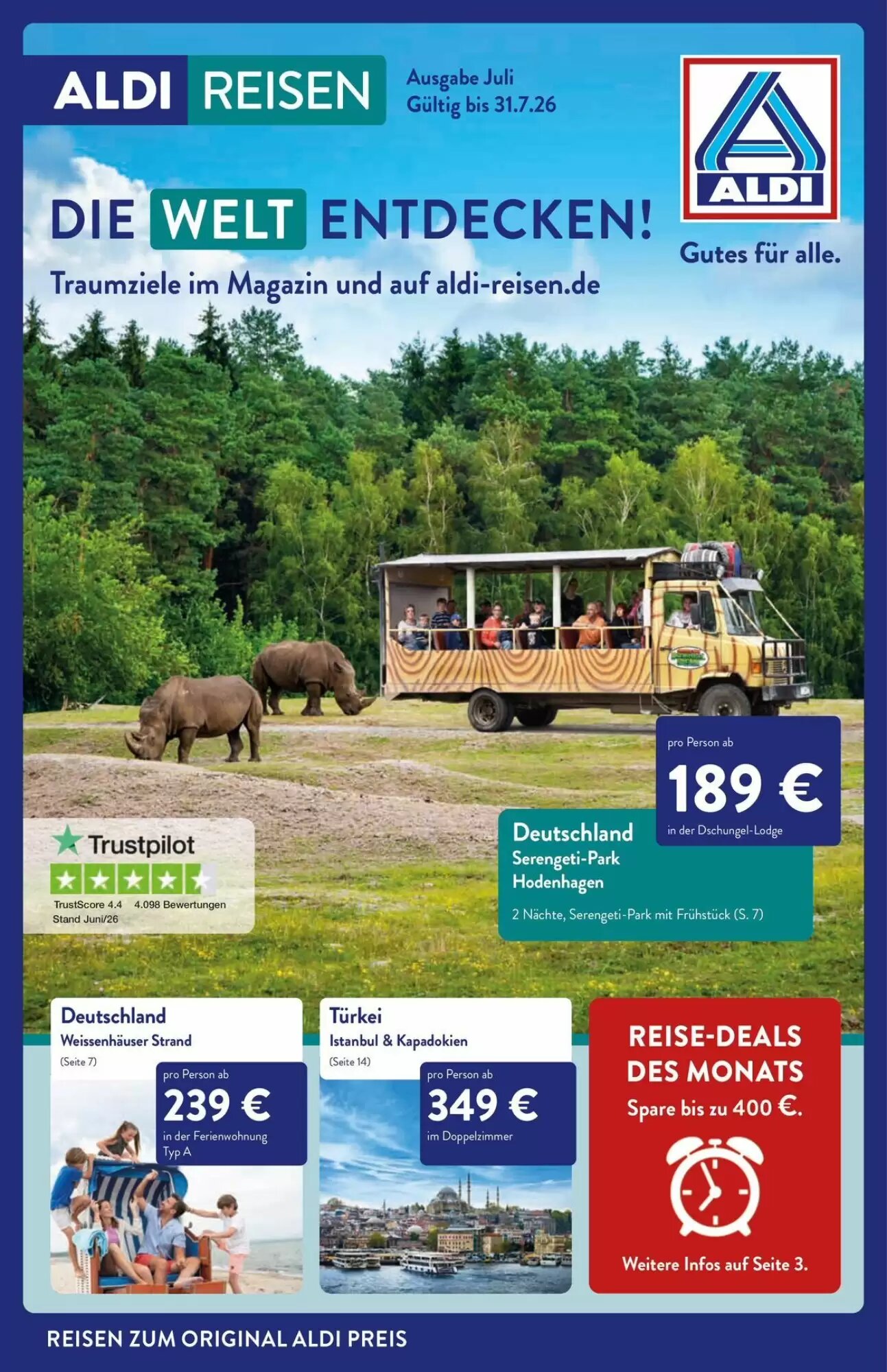 ALDI Nord Reisen Prospekt (ab 01.07.2026) zum Blättern - Seite 1