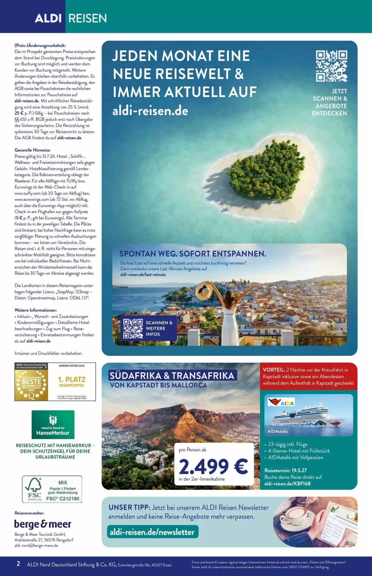 ALDI Nord Reisen Prospekt (ab 01.07.2026) zum Blättern - Seite 2