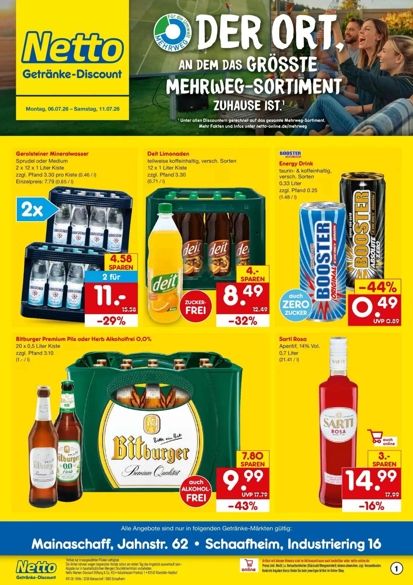 Netto Getränke Discount Prospekt (ab 05.07.2026) zum Blättern - Seite 1