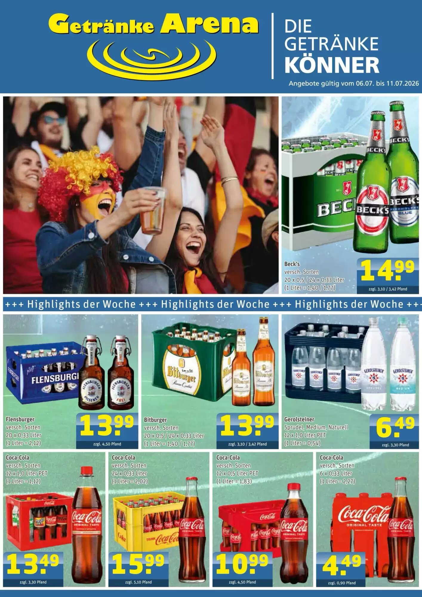Getränke Arena Prospekt (ab 05.07.2026) zum Blättern - Seite 1